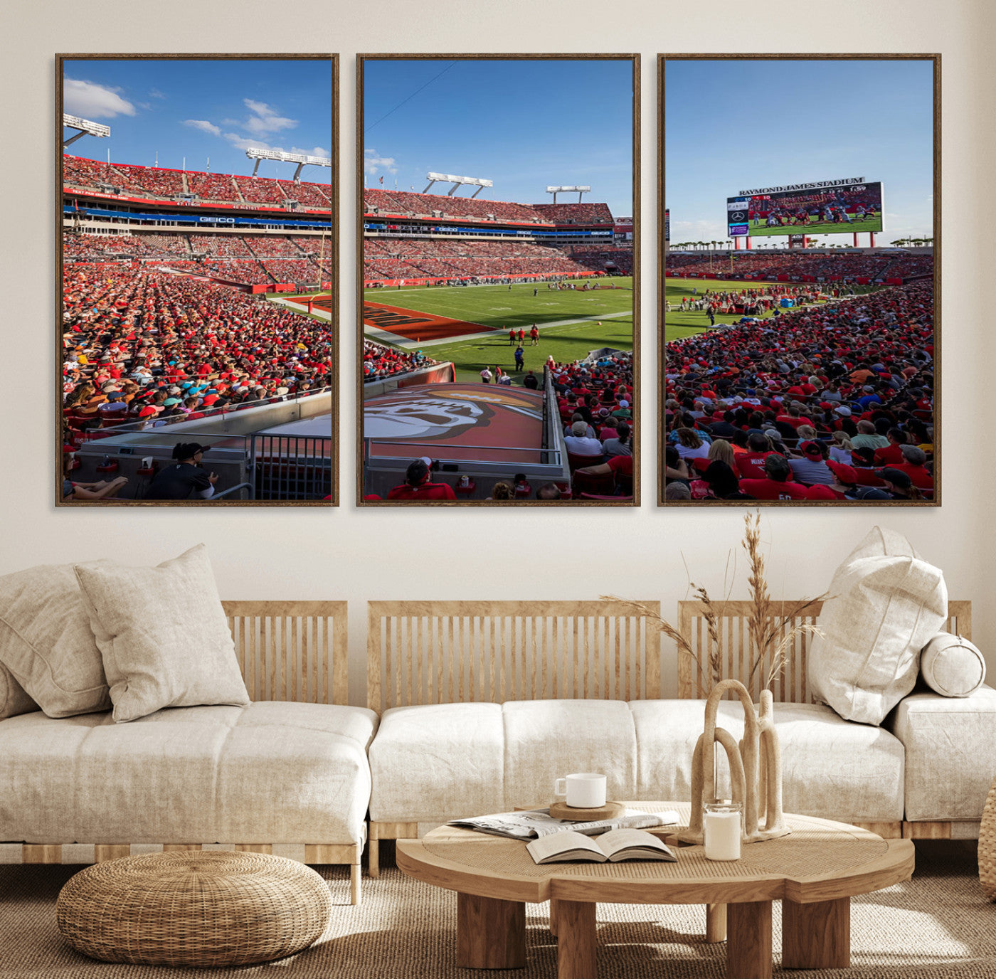 65229-MGV-FC-60X30-3P_Walnut-Florida Tampa Raymond James Stadium Wall Art Canvas Print - NFL Football Stadium Print