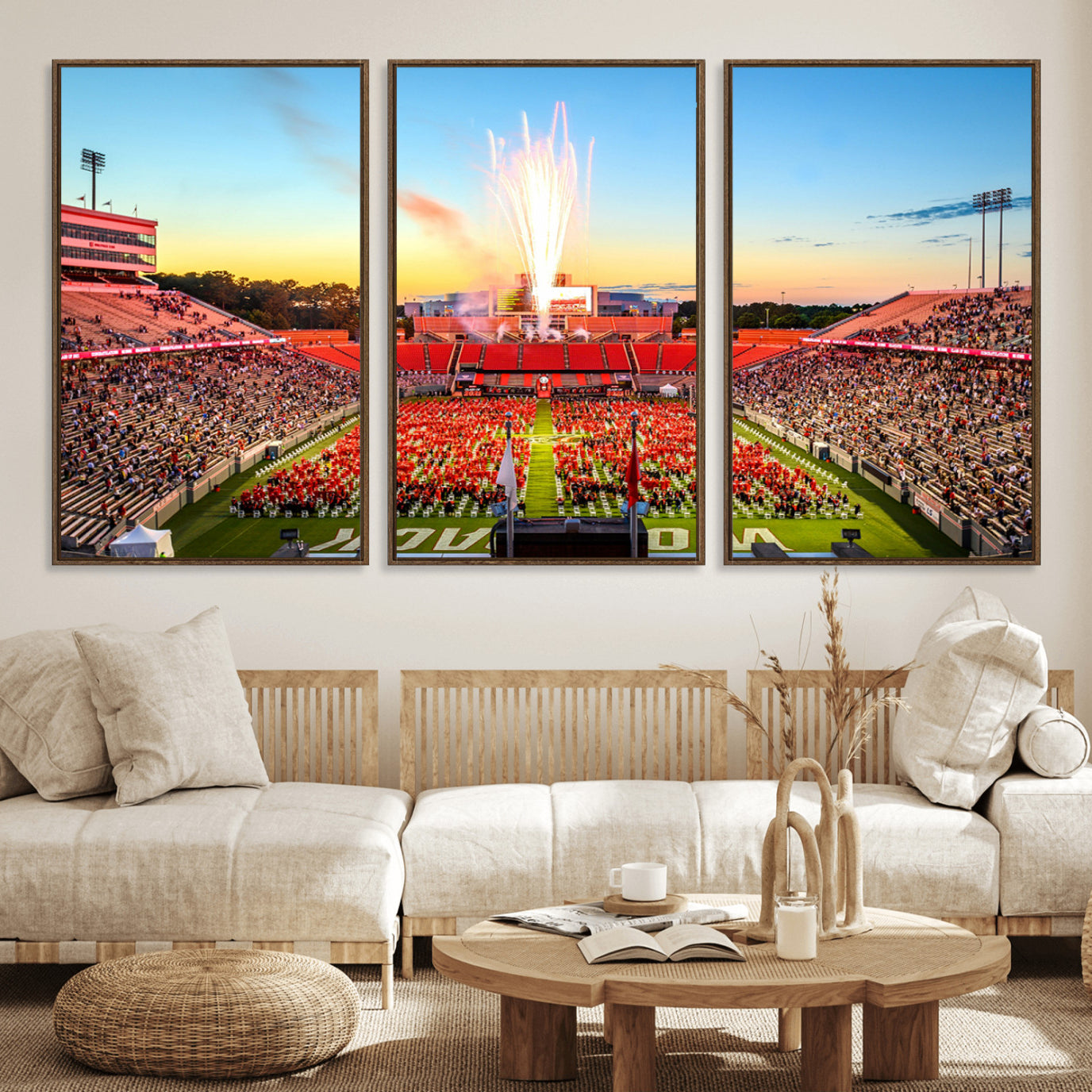 18017-MGV-FC-60X30-3P_Walnut-North Carolina State University Canvas Print, North Carolina State University Wolfpack Football Team