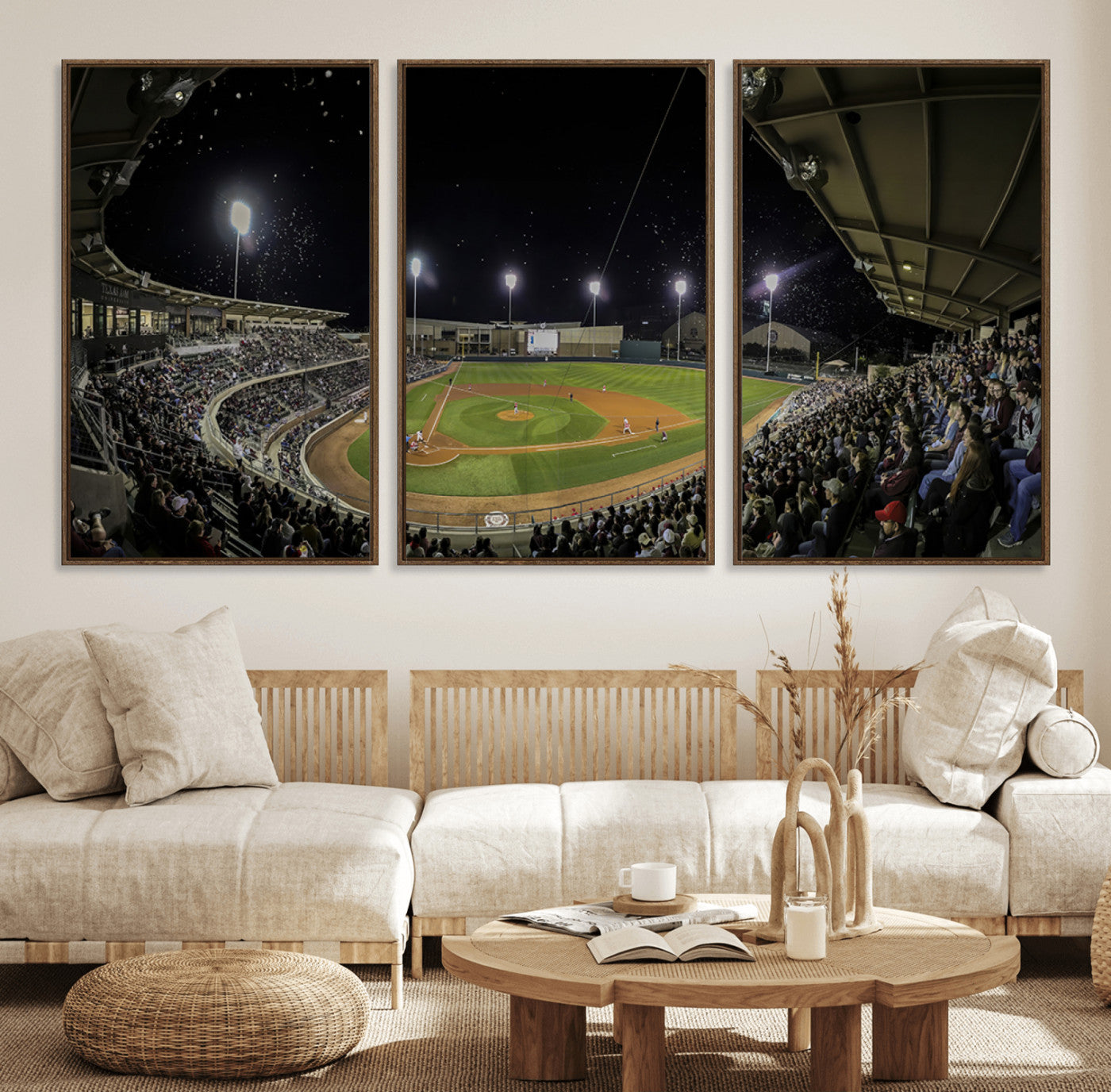 10262-MGV-FC-60X30-3P_Walnut-Olsen Field at Blue Bell Park - Texas A&M Aggies Baseball Stadium Wall Art Canvas Print