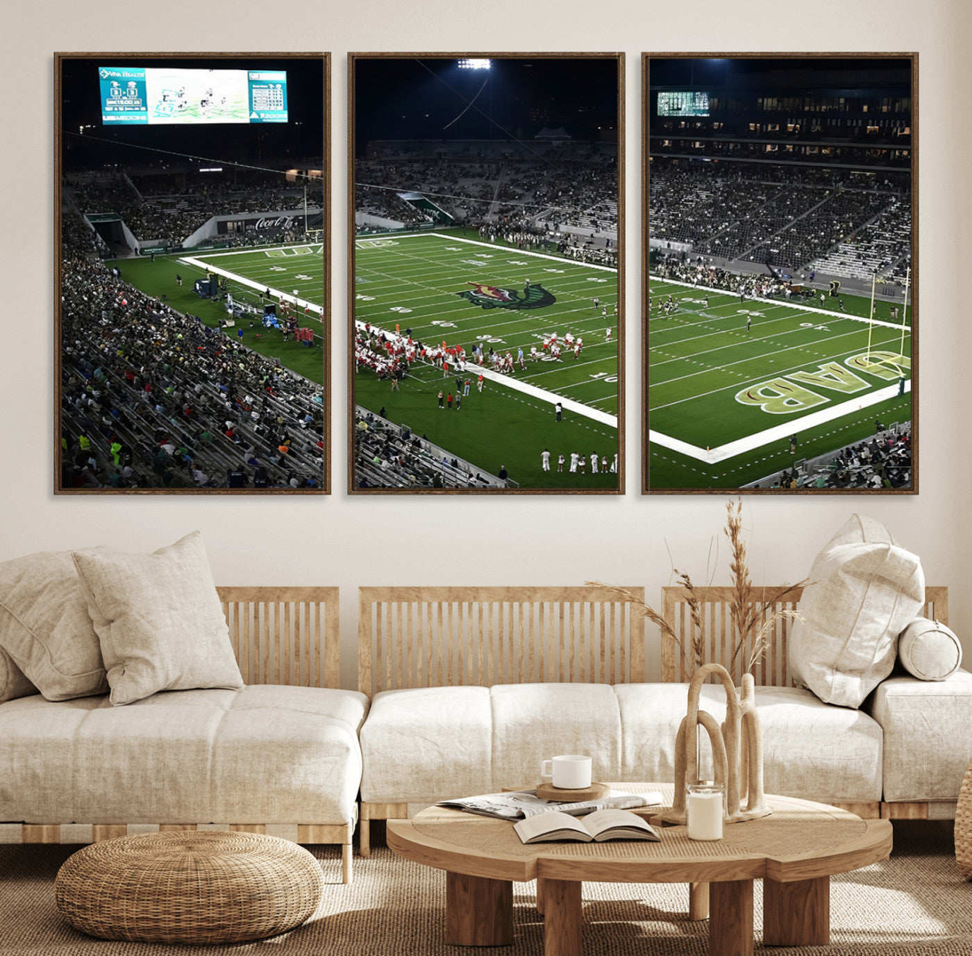 81740-MGV-FC-60X30-3P_Walnut-UAB Blazers Football Team Print - Birmingham Protective Stadium Wall Art Canvas Print