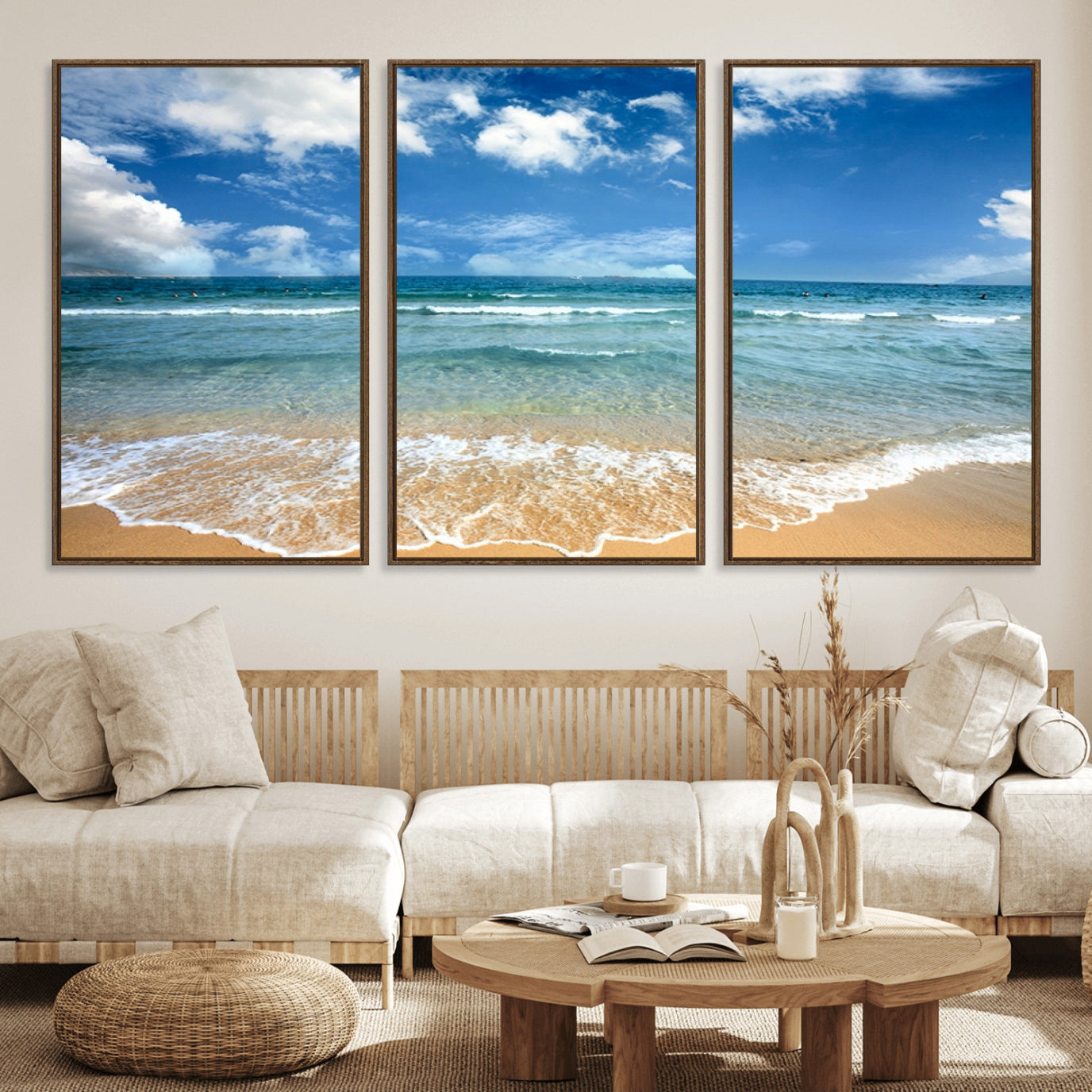 78859-MGV-FC-60X30-3P_Walnut-Sea View From the Beach Canvas Print