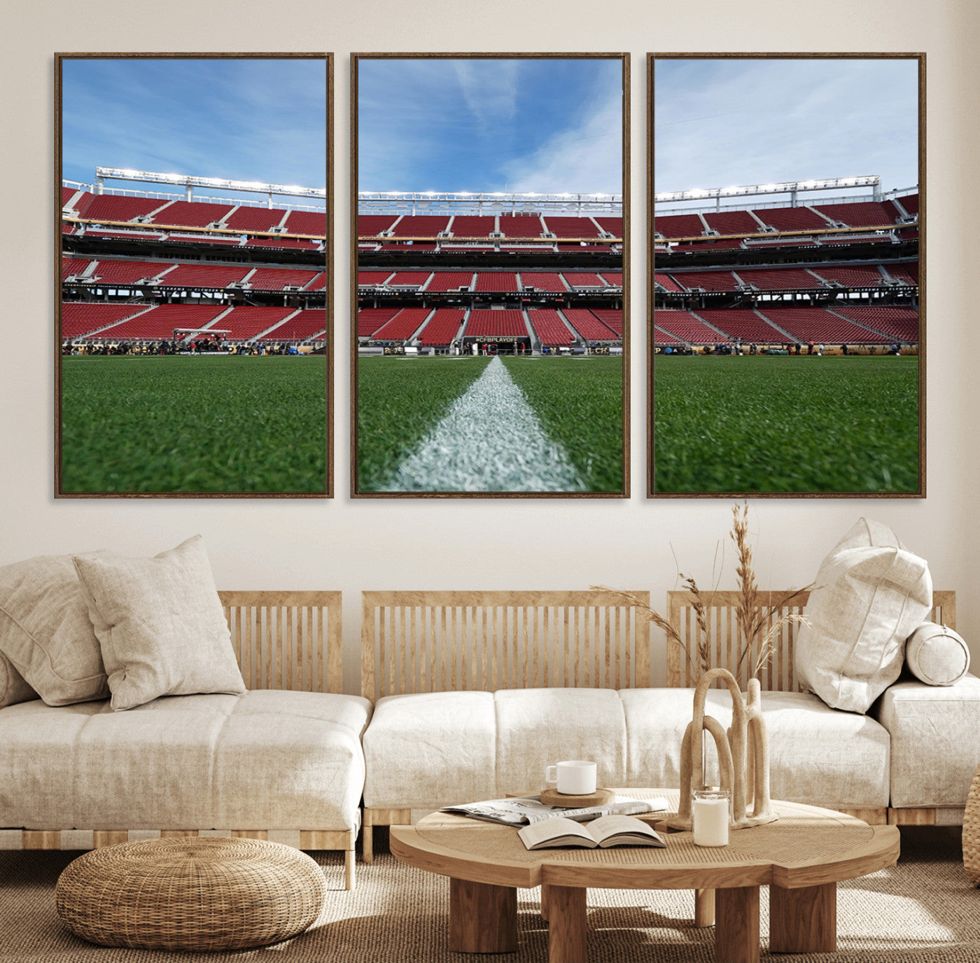 83238-MGV-FC-60X30-3P_Walnut-University of Tulsa Golden Hurricane Football Team Print - Tulsa H.A. Chapman Stadium Wall Art