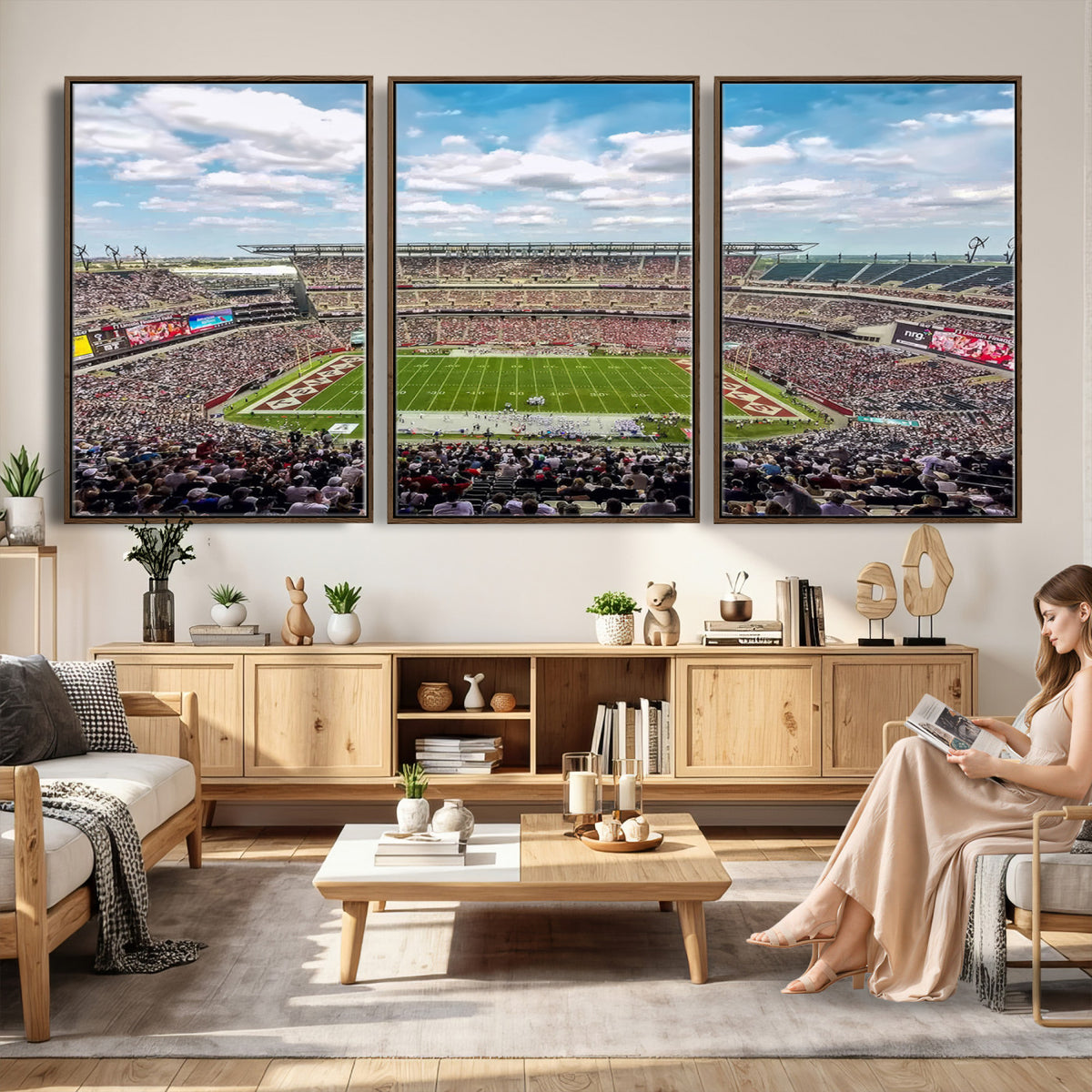 29243-PAN-FL-20X10 - The Temple University Owls Athletics Team Print - Philadelphia Lincoln Financial Field Stadium Wall