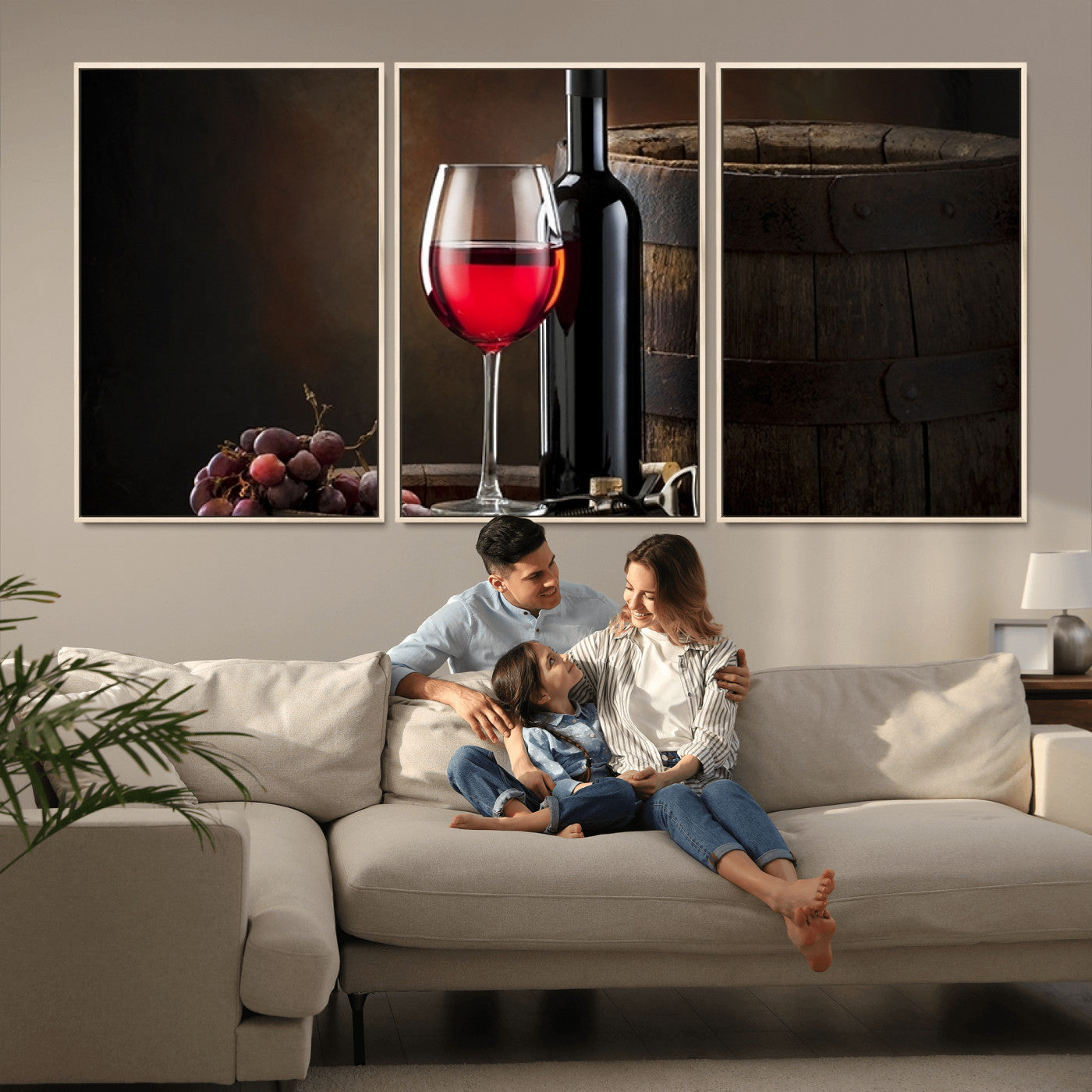 -Red Wine and Bottle Canvas Print