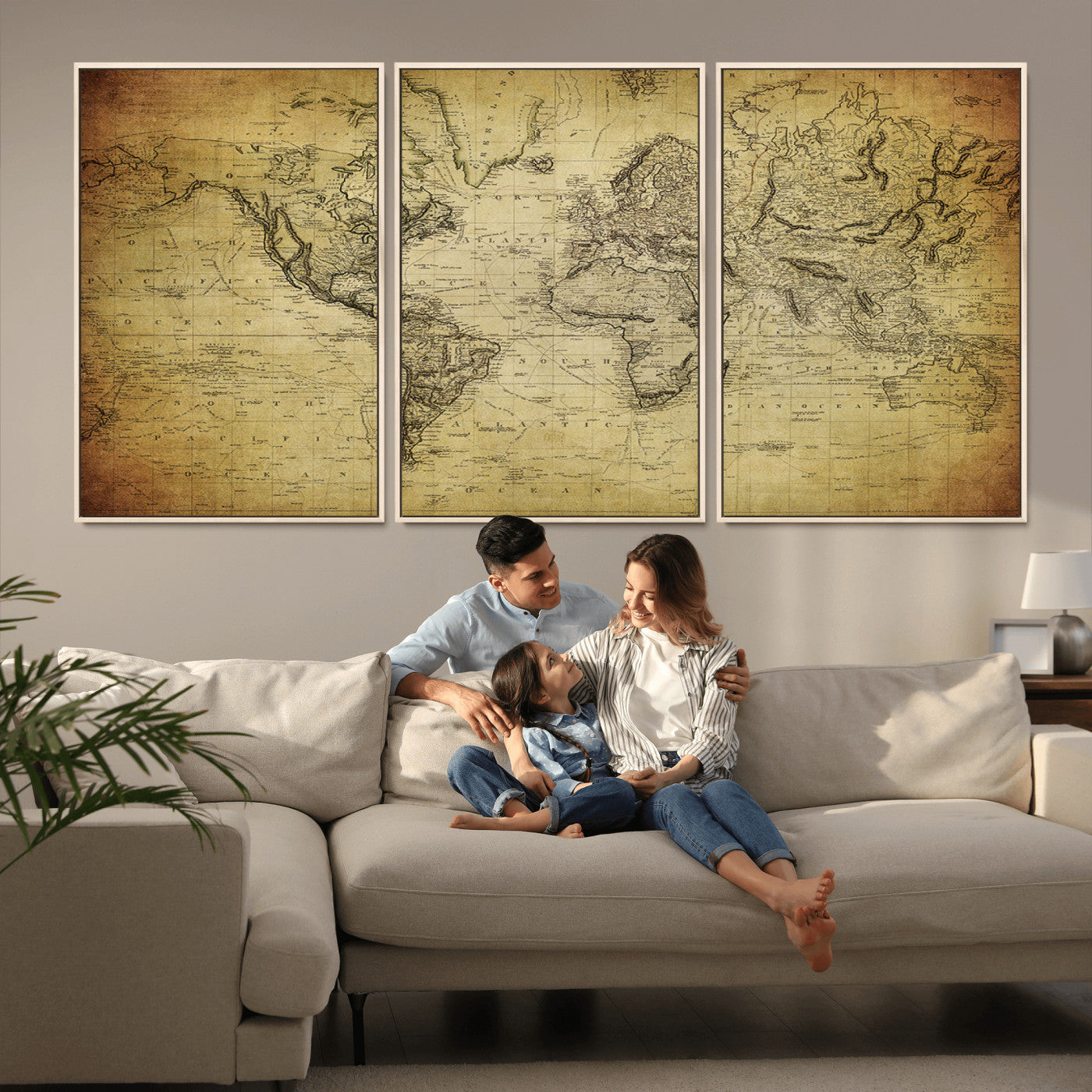 -Push Pin World Map Canvas Print – Travel Tracker Wall Art for Couples, Perfect Anniversary Gift for Home or Office Decor