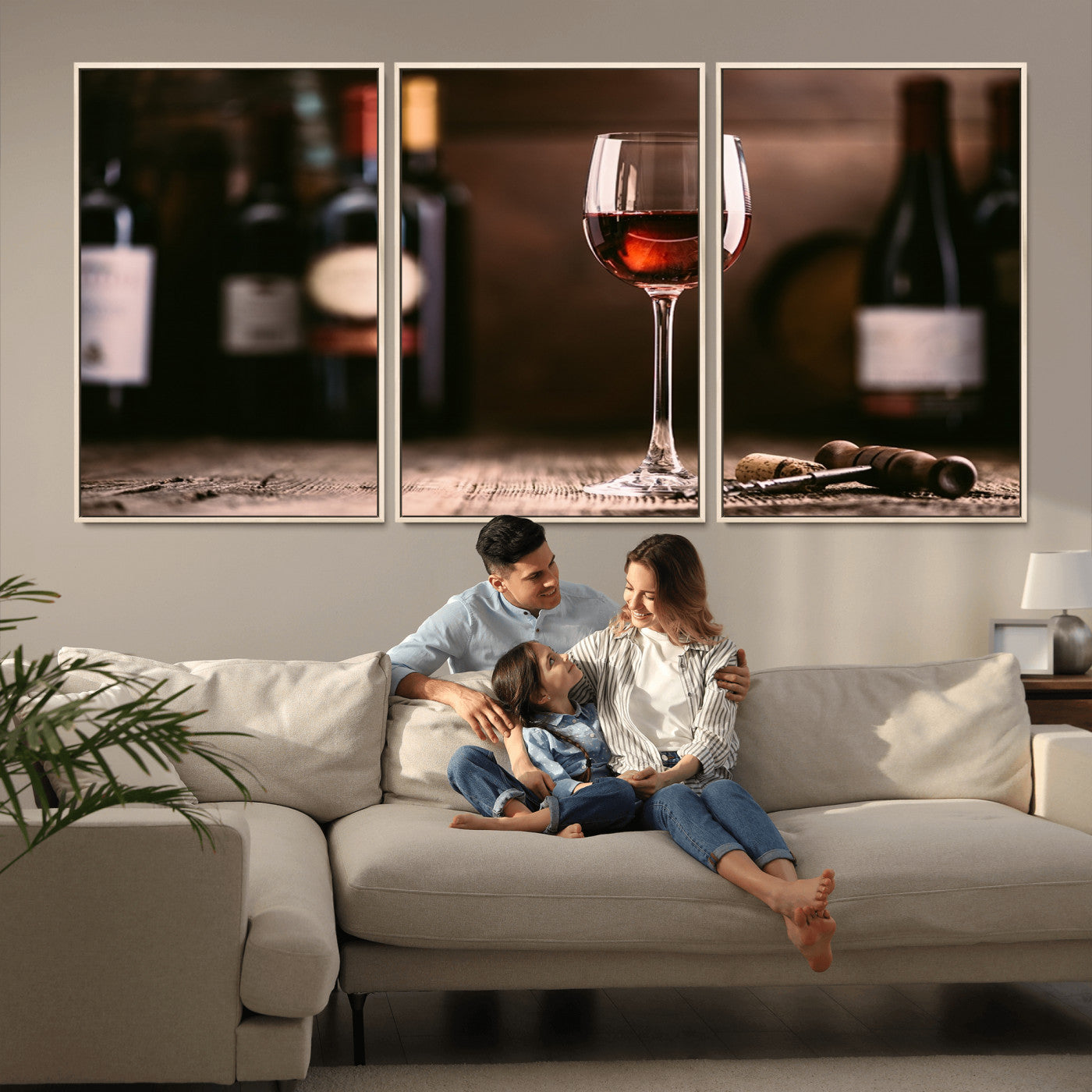 -Red Wine and Bottle Canvas Print