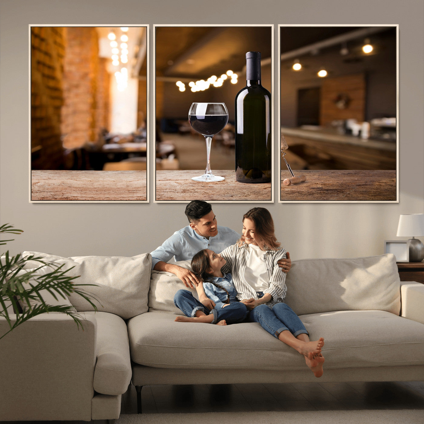 -Wine and Bottle Wall Art Canvas Print