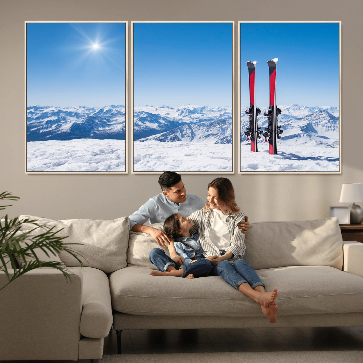 -Ski Season Snow Wall Art Canvas Print