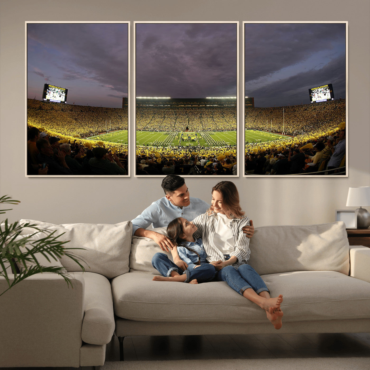 72404-MGV-CV-36X24-Michigan Wolverines Print - Michigan Stadium Wall Art Canvas Print