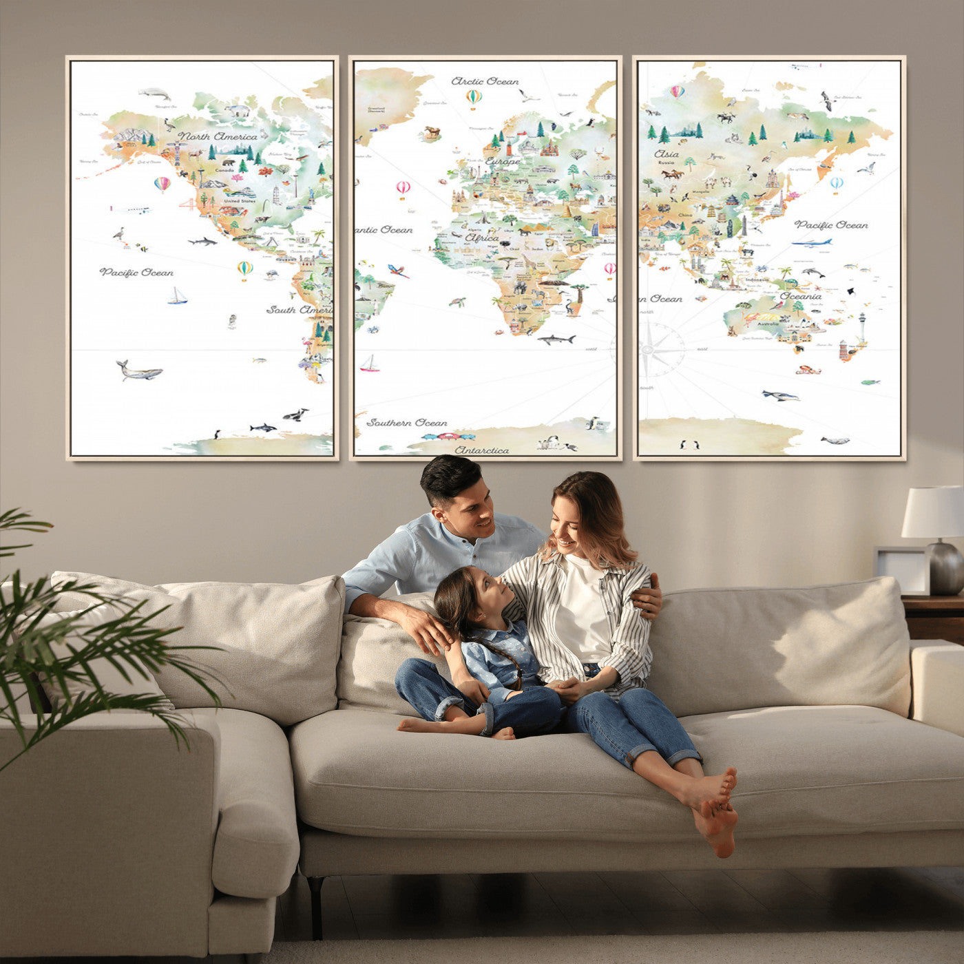 -Push Pin World Map Canvas Print – Travel Tracker Wall Art for Couples, Perfect Anniversary Gift for Home or Office Decor