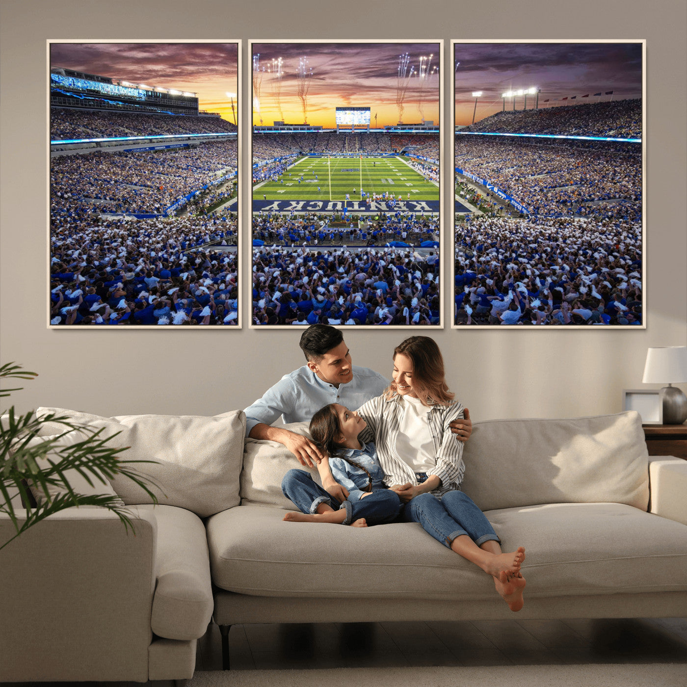 78524-MGV-CV-36X24-Kroger Field Wall Art Print - Kentucky Stadium Wall Art Print - Sunset Football Stadium Wall Decor -