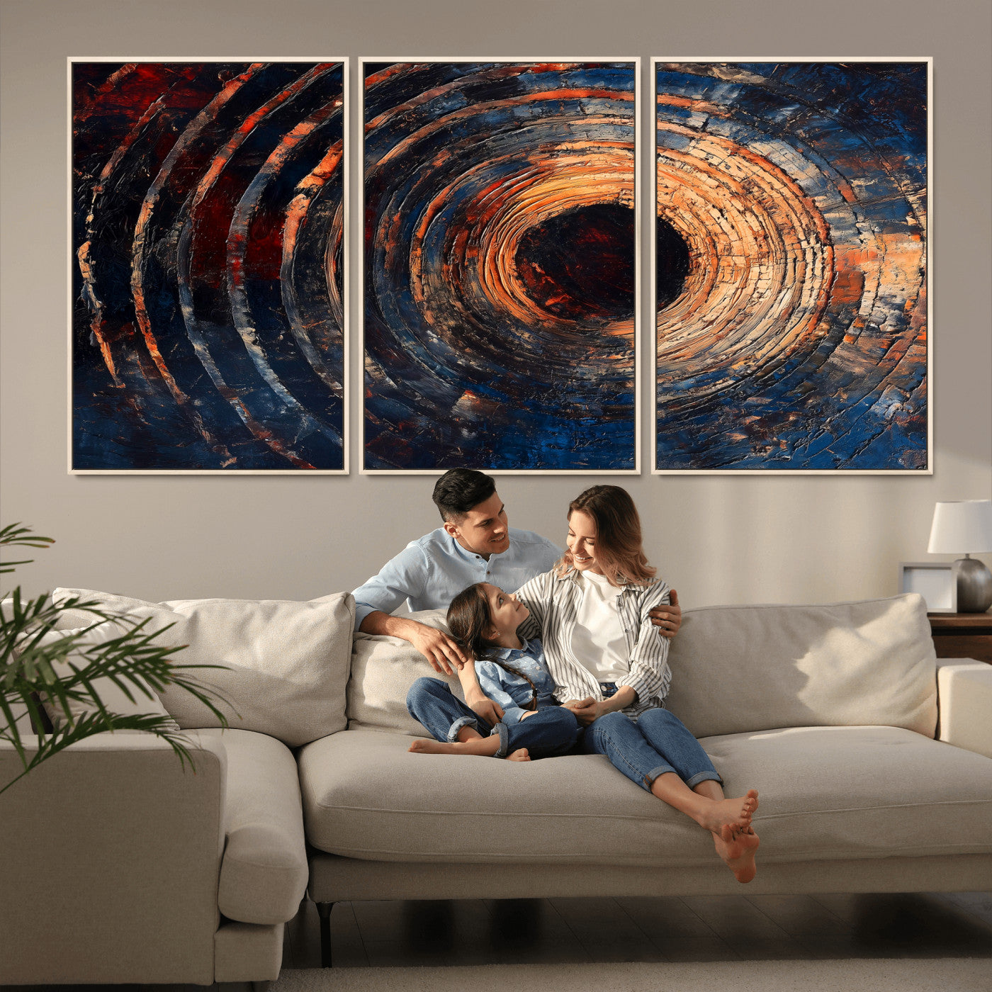 10017879-MGV-CV-36X24-Wood Tree Ring Wall Art Canvas Print – Framed Natural Wood Artwork, Rustic Tree Slice Perfect Decor for Home, Office