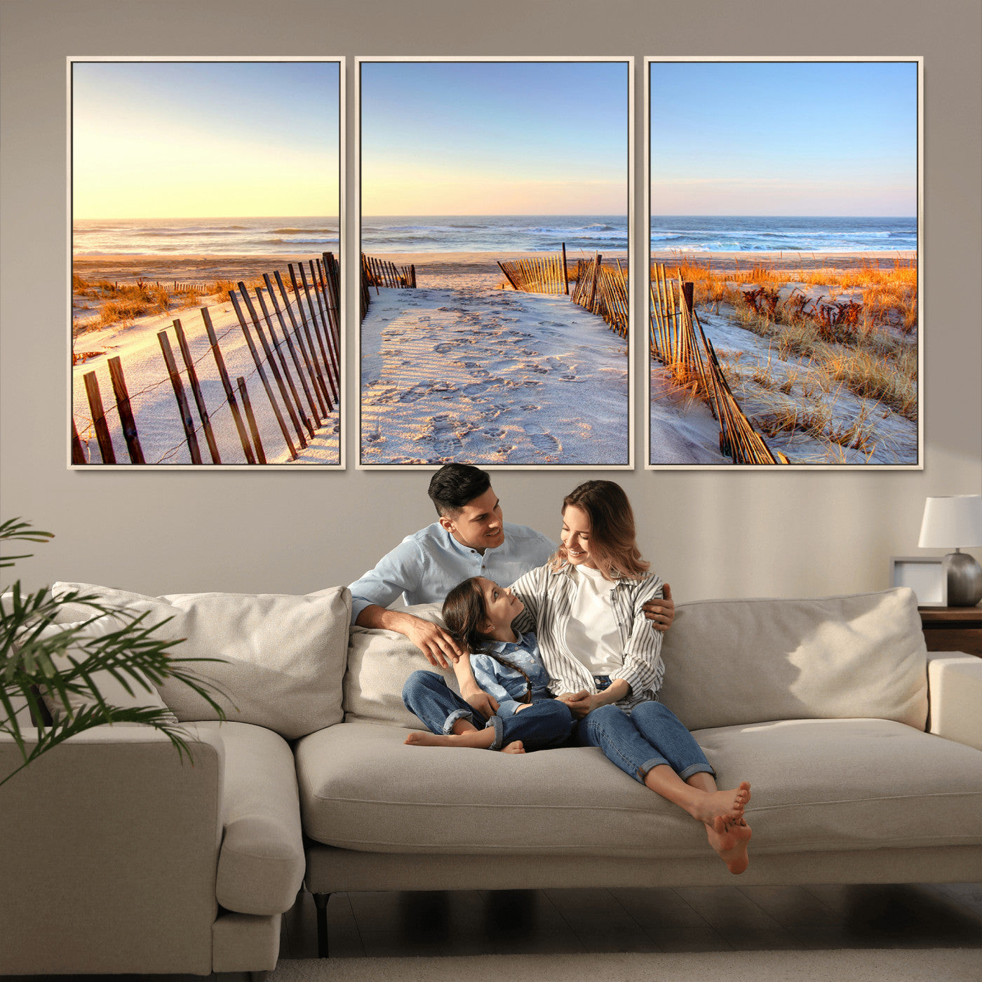 73351887-MGV-CV-36X24-Ocean Sunset Wall Art Canvas Print – Nautical Beach Photography Summer Coastal Serenity Artwork for Home, Office