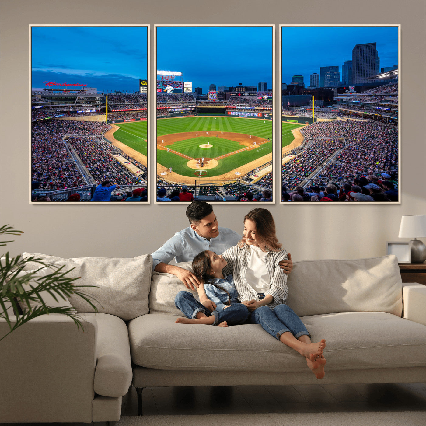 -Target Field Stadium Wall Art Canvas Print – Minnesota Twins Baseball Team Iconic Ballpark Scene for home, office