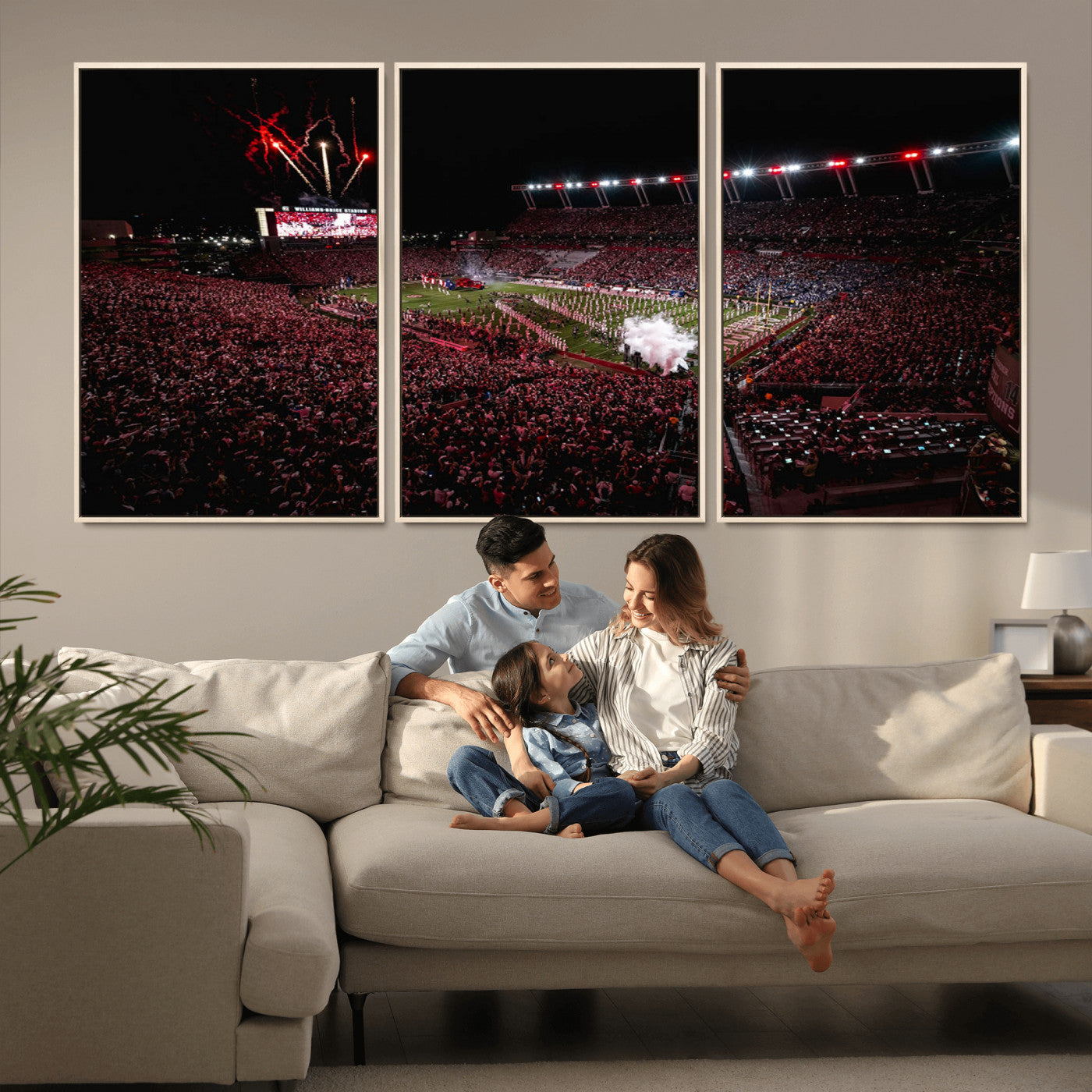 60690191-MGV-FC-60X30-3P - William Brice Stadium Wall Art Print – Baseball Game Room Artwork Print for Basement Dorm, Home, Office