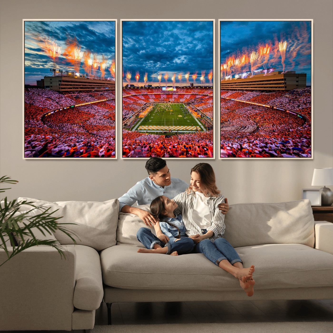 94266219-MGV-CV-36X24-Tennessee Neyland Stadium Wall Art, Sports Arena Canvas Print, Panoramic Stadium Artwork for Home, Office