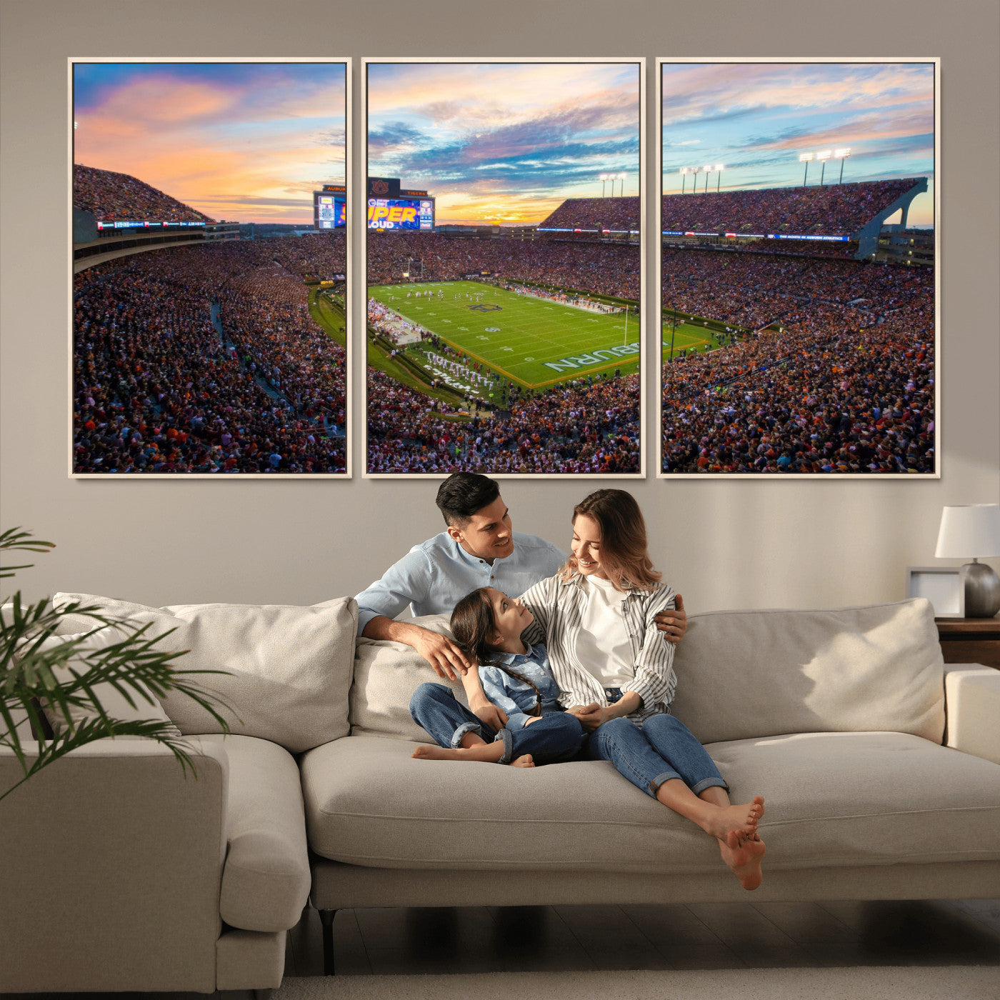29755746-MGV-CV-36X24-Jordan-Hare Stadium Wall Art Canvas Print, Football Stadium Aerial View, College Sports Art for Man Cave or Game Room