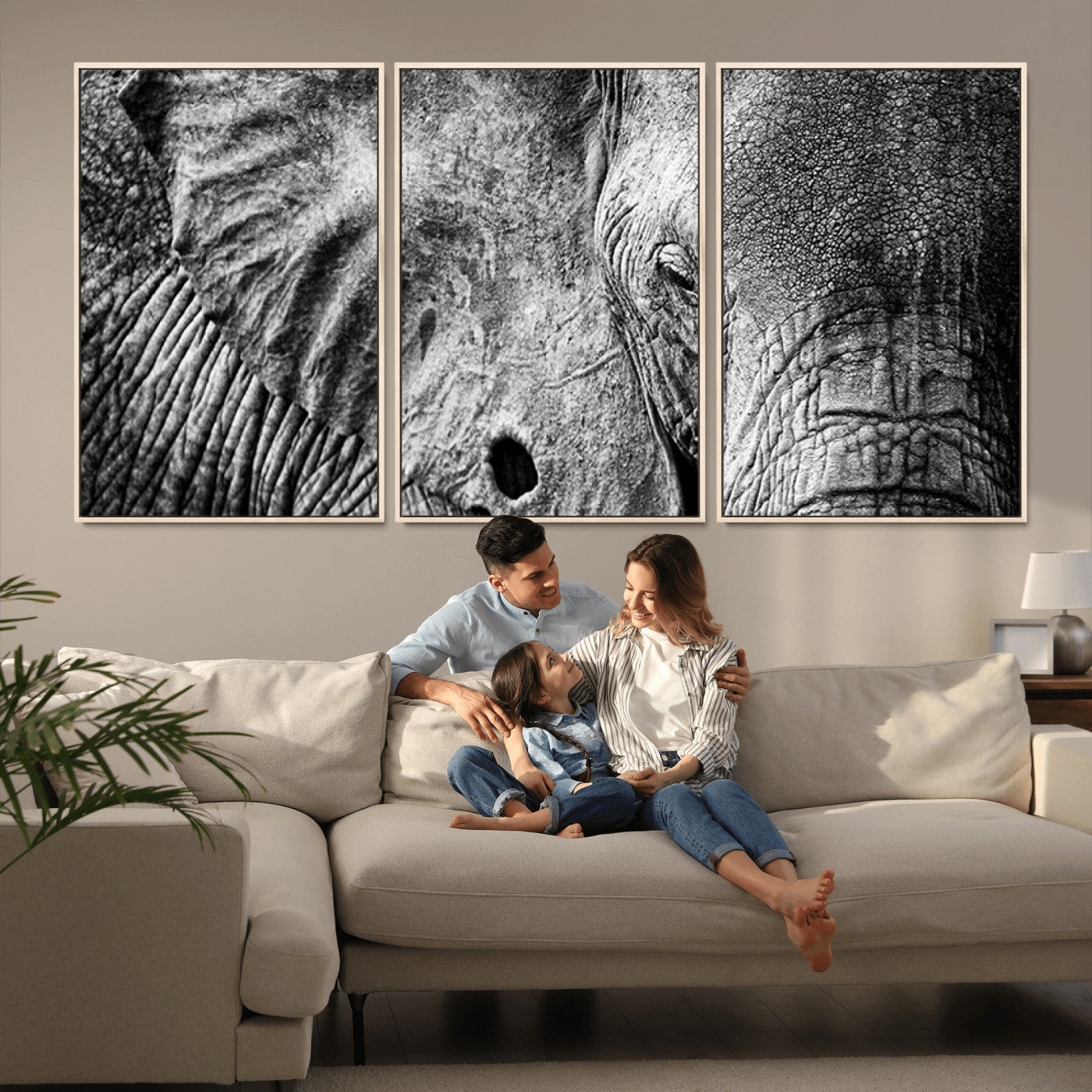 -Wild Old Elephant Wall Art Canvas Print
