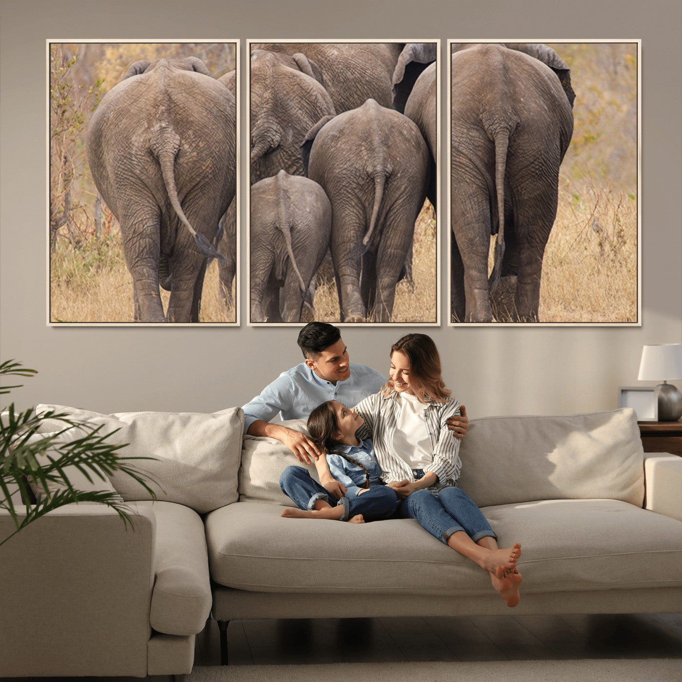 -Wild Elephant Wall Art Canvas Print