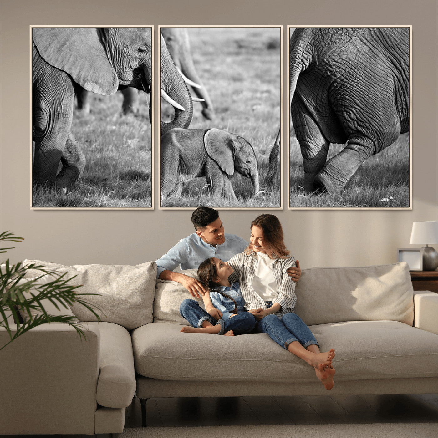 -Wild Elephant Wall Art Canvas Print