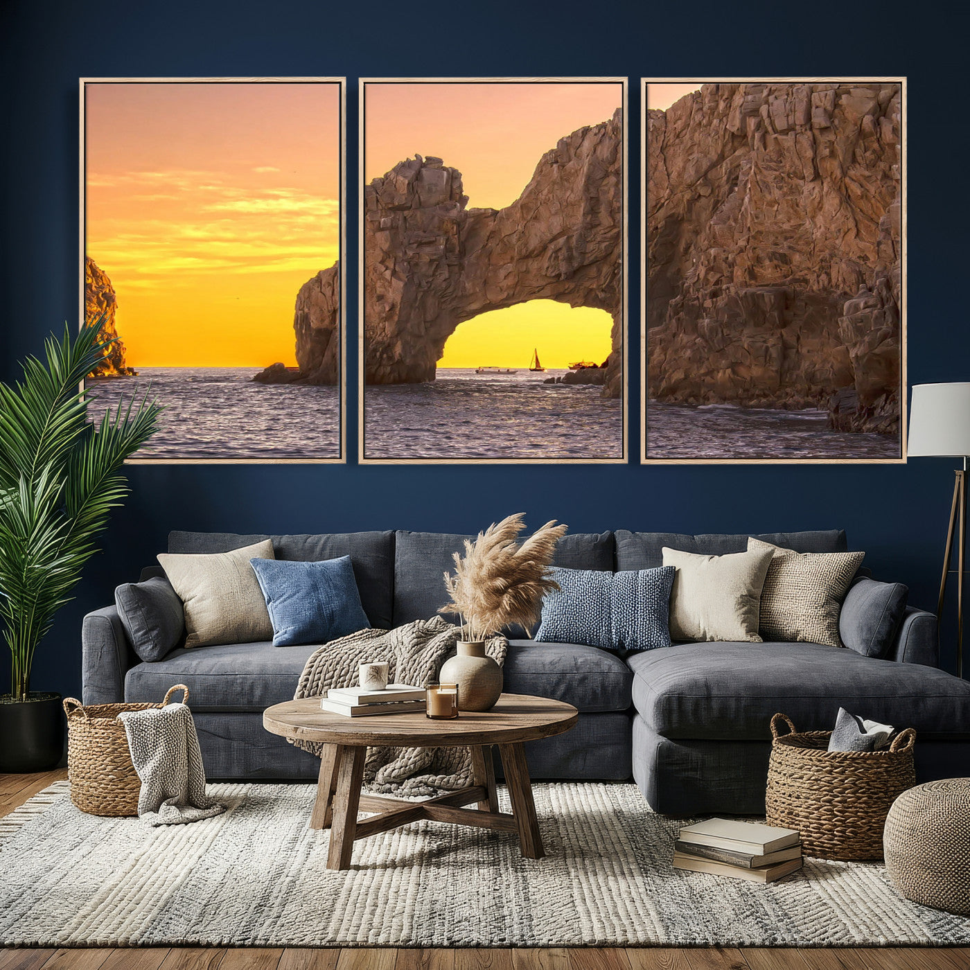 66414515-MGV-CV-36X24 - El Arco Cabo San Lucas Ocean Arch Wall Art Canvas Print, Baja California Rock Arch Seascape Canvas Print, Mexico Coastal Landmark Scenic Art Printing