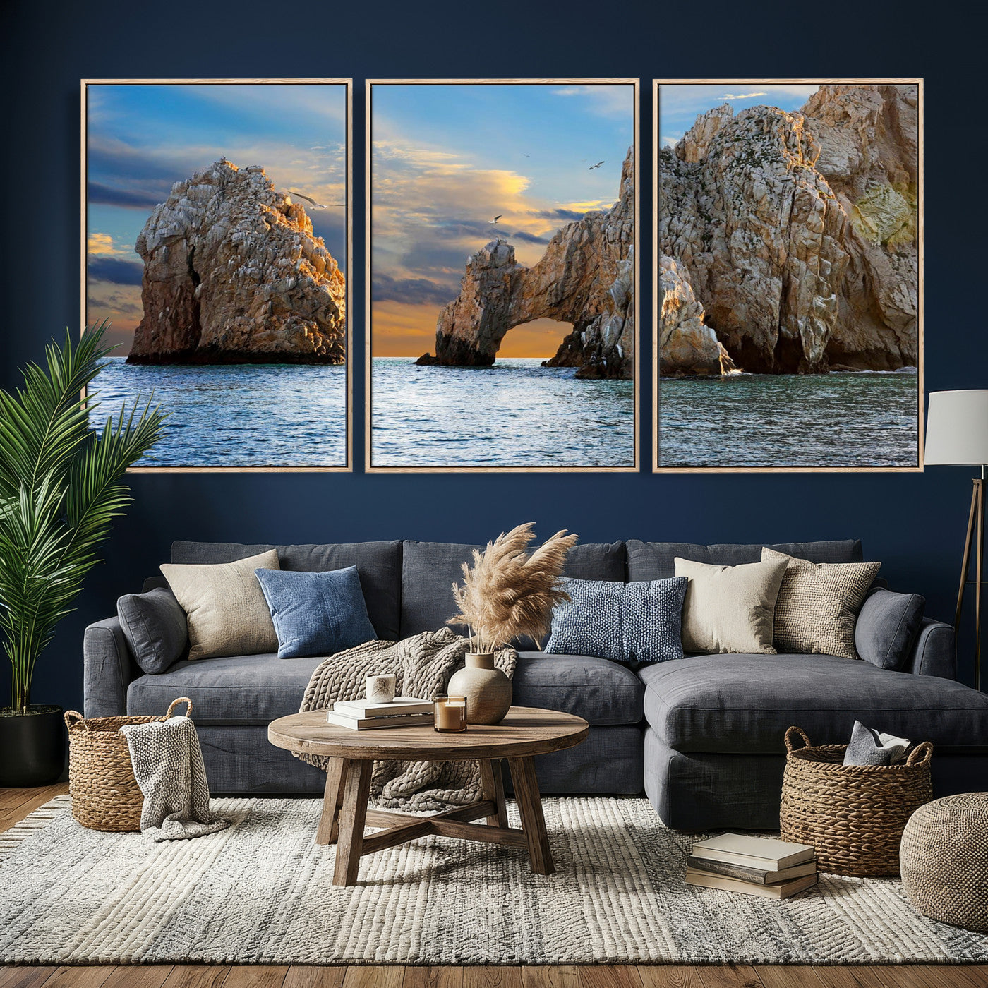 63505689-MGV-CV-36X24 - El Arco Cabo San Lucas Ocean Arch Wall Art Canvas Print, Baja California Rock Arch Seascape Canvas Print, Mexico Coastal Landmark Scenic Art Printing