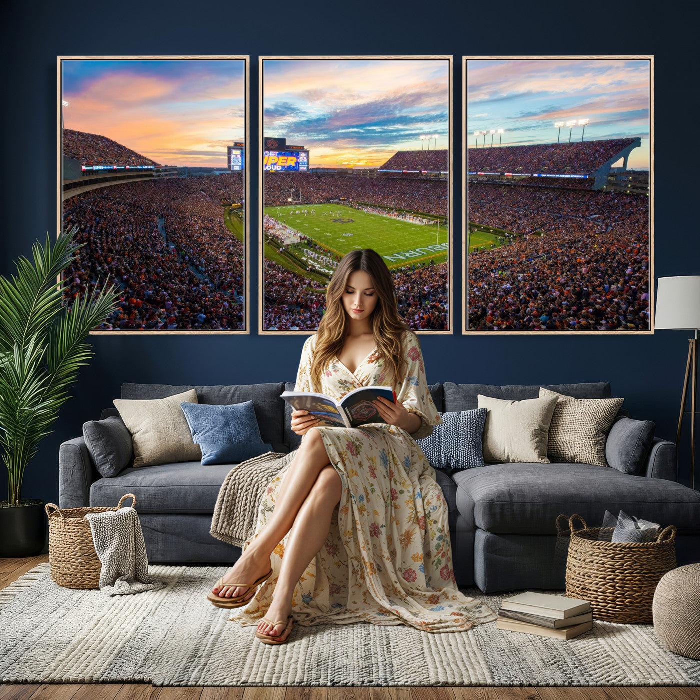 75203764-MGV-CV-36X24 - Jordan-Hare Stadium Auburn Tigers Football Stadium Canvas Wall Art