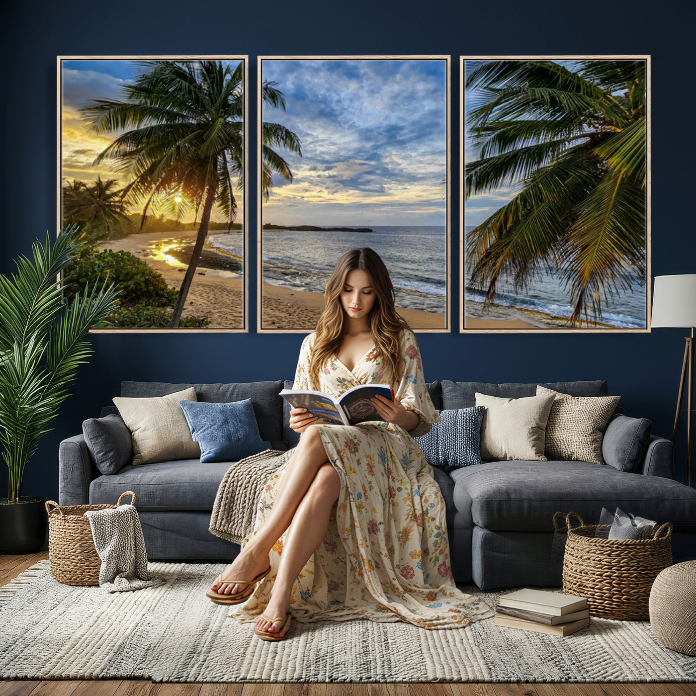 40002010-MGV-CV-36X24 - Mar Chiquita Beach Puerto Rico Canvas Wall Art, Manati Caribbean Coastal Photography Print, Tropical Ocean Sunset Decor