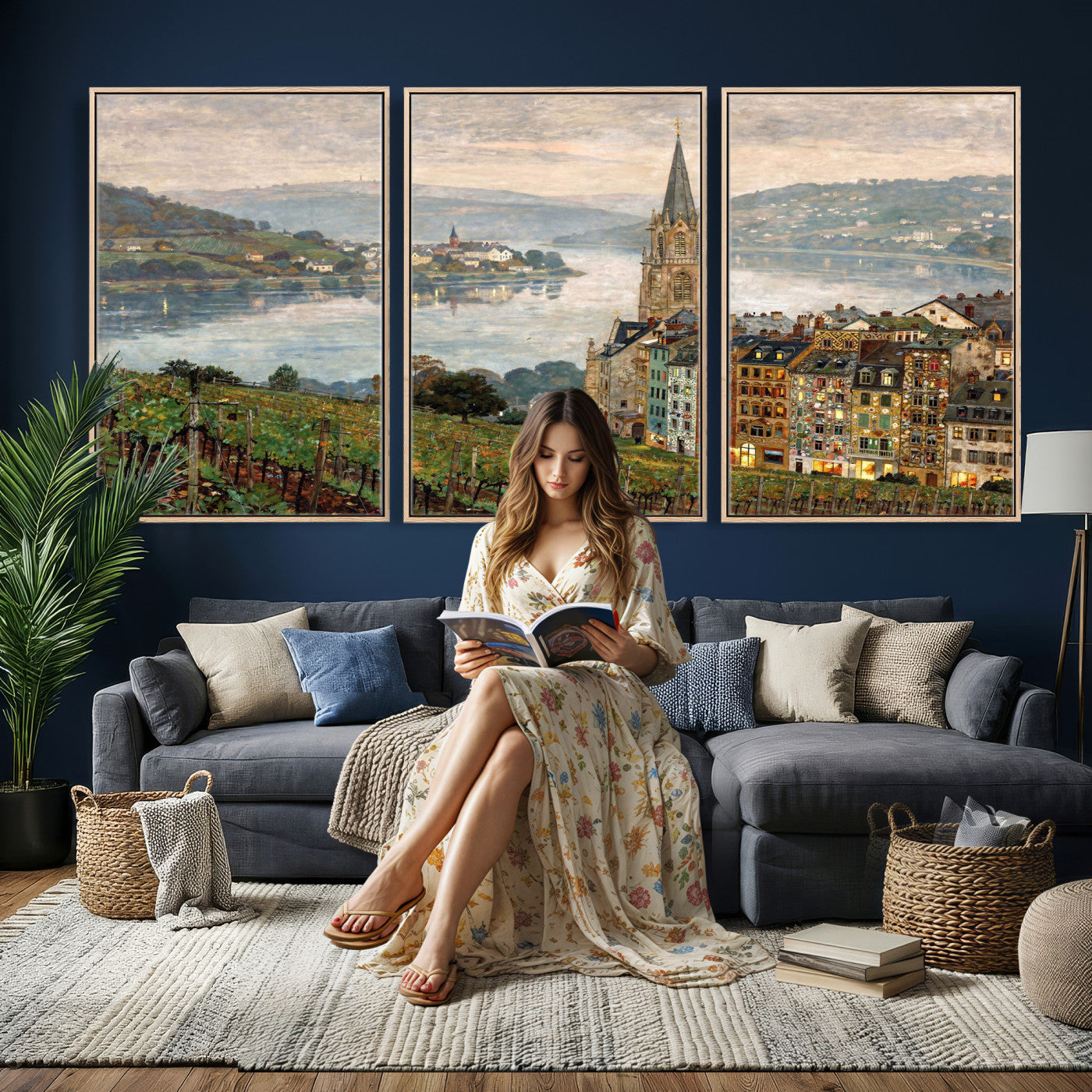 62626662-MGV-CV-36X24 - Mosel City Mosel River by Nicolai Astudin Wall Art Canvas Print