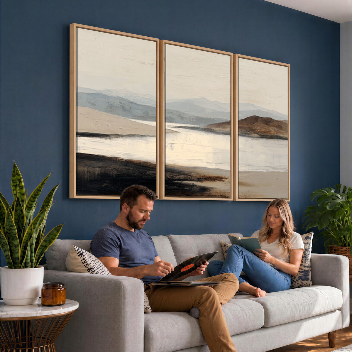 36873679-MGV-CV-36X24 - Modern Abstract Landscape Canvas Wall Art, Minimalist Nature Printing