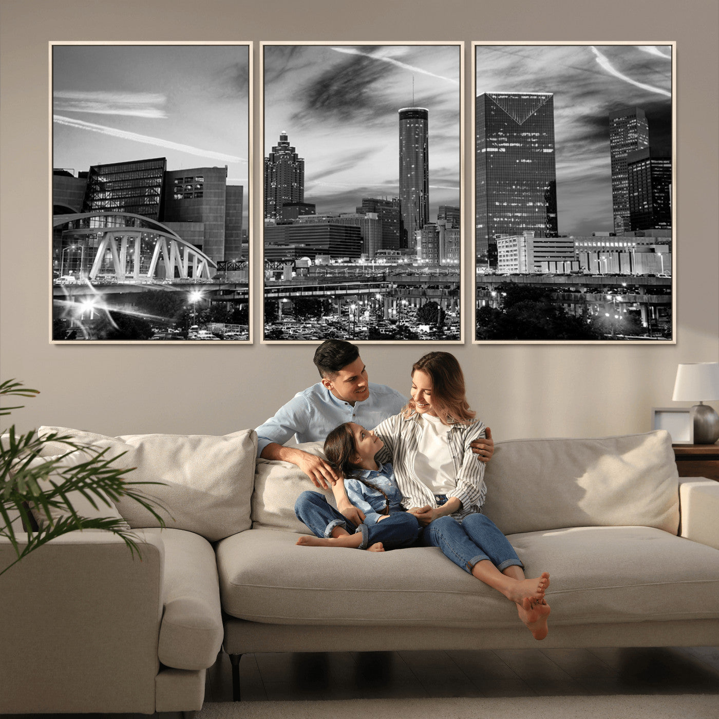 34800-MGV-FC-60X30-3P_Natural-Black and White Atlanta Wall Art Canvas Print