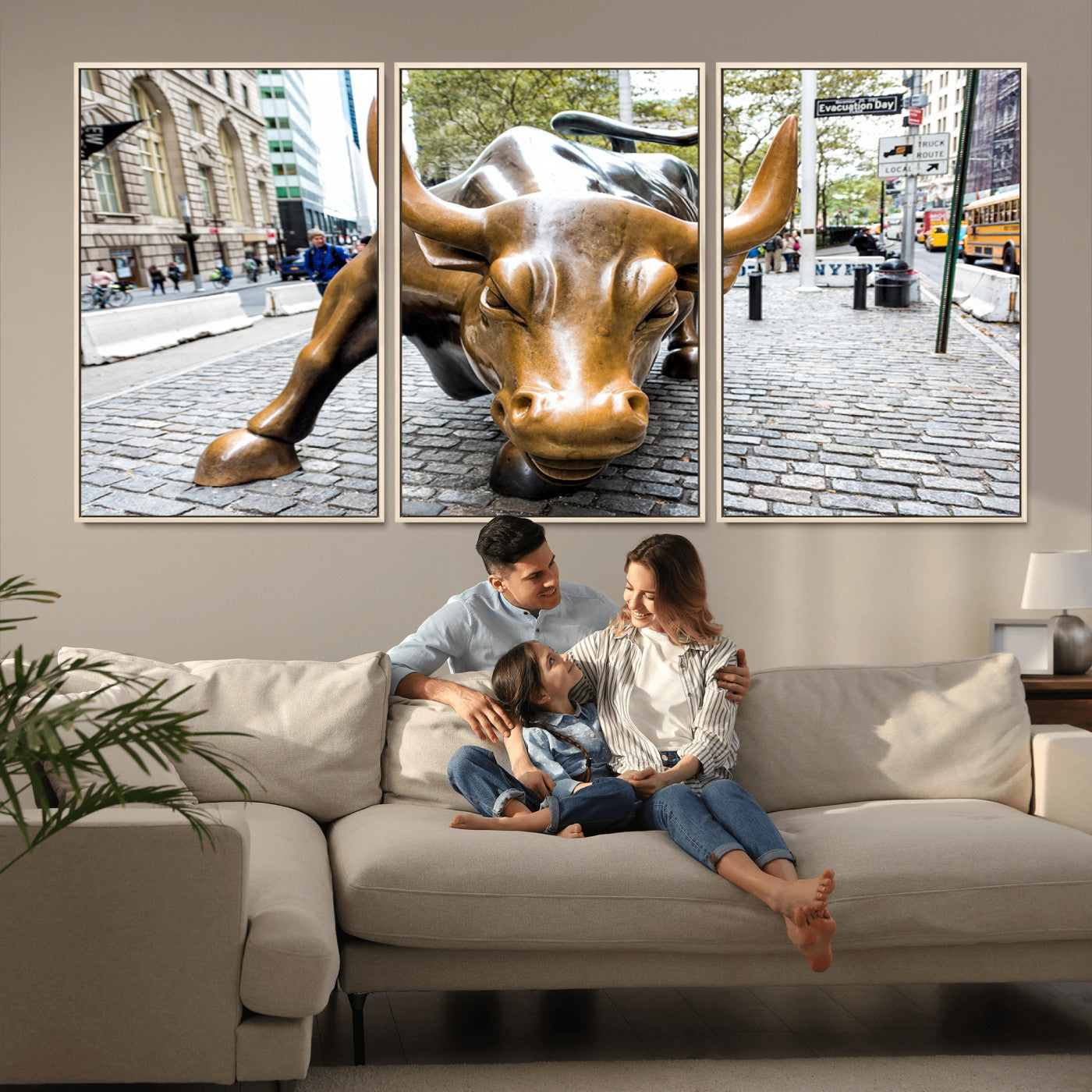 -Charging Bull Wall Art Canvas Print