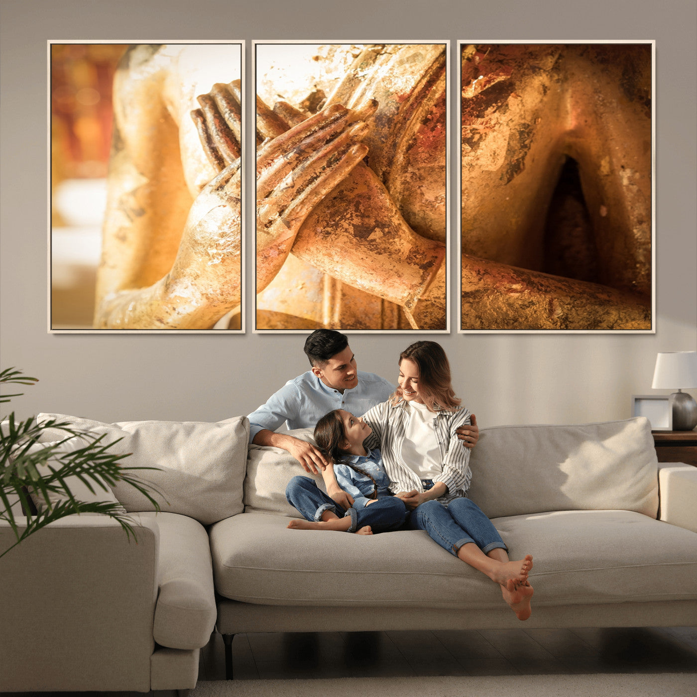 -Buddha Statue Hands Wall Art Canvas Print