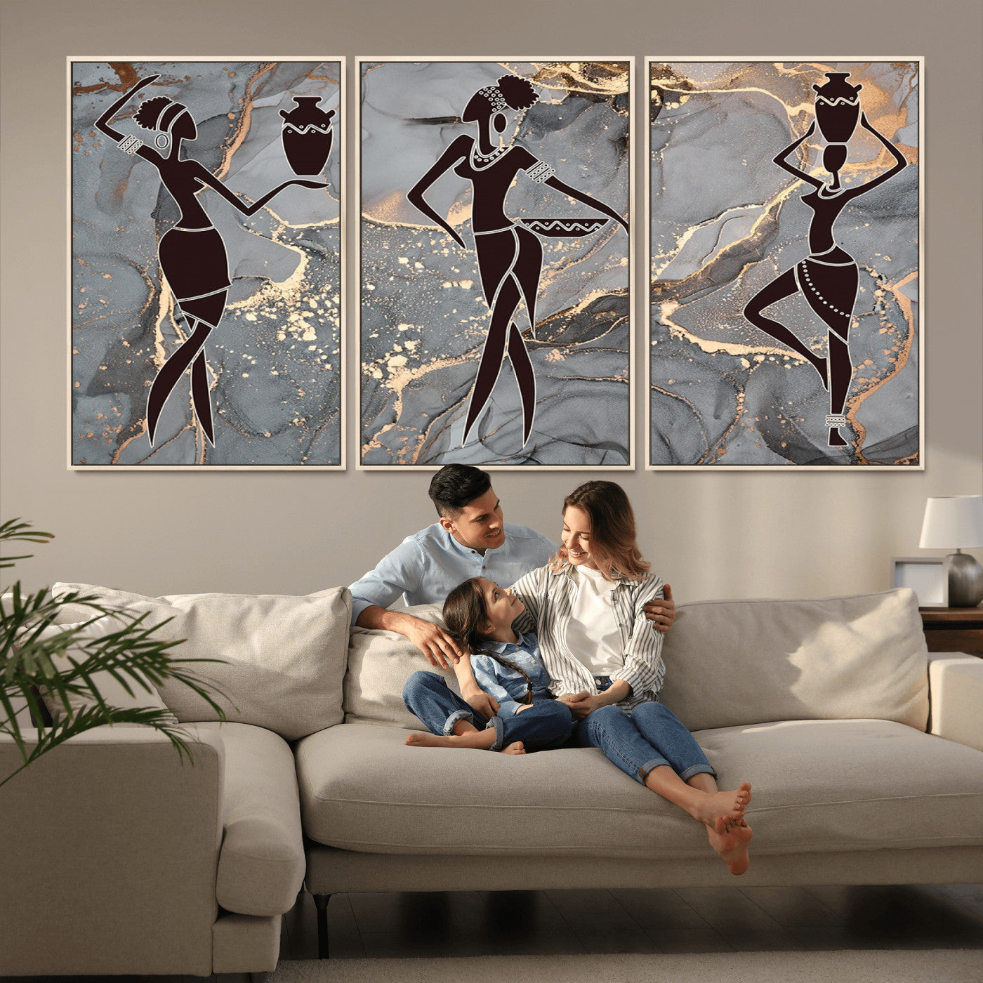25097-MGV-CV-36X24-Abstract African Womens Art Canvas Print