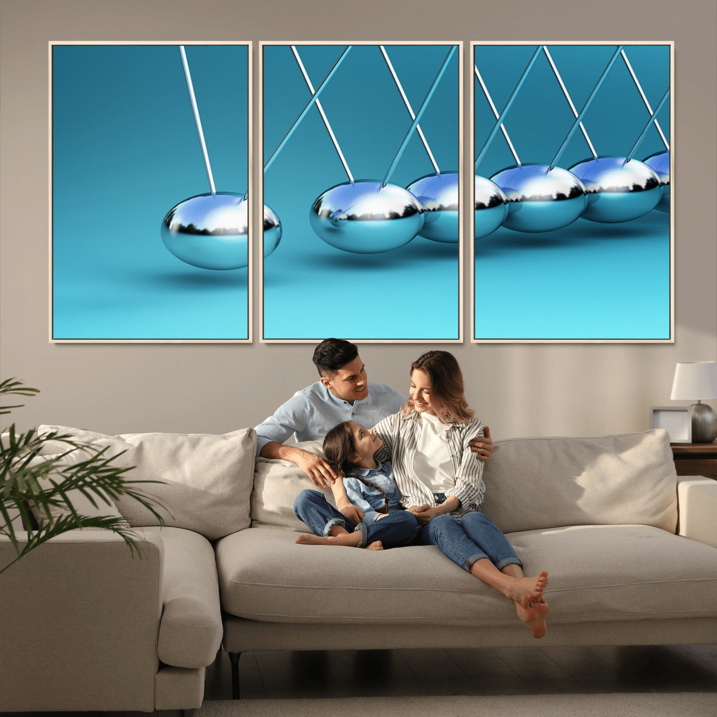 -Wall Art Newton's Cradle Canvas Print, Framed Newton Cradle Canvas Print