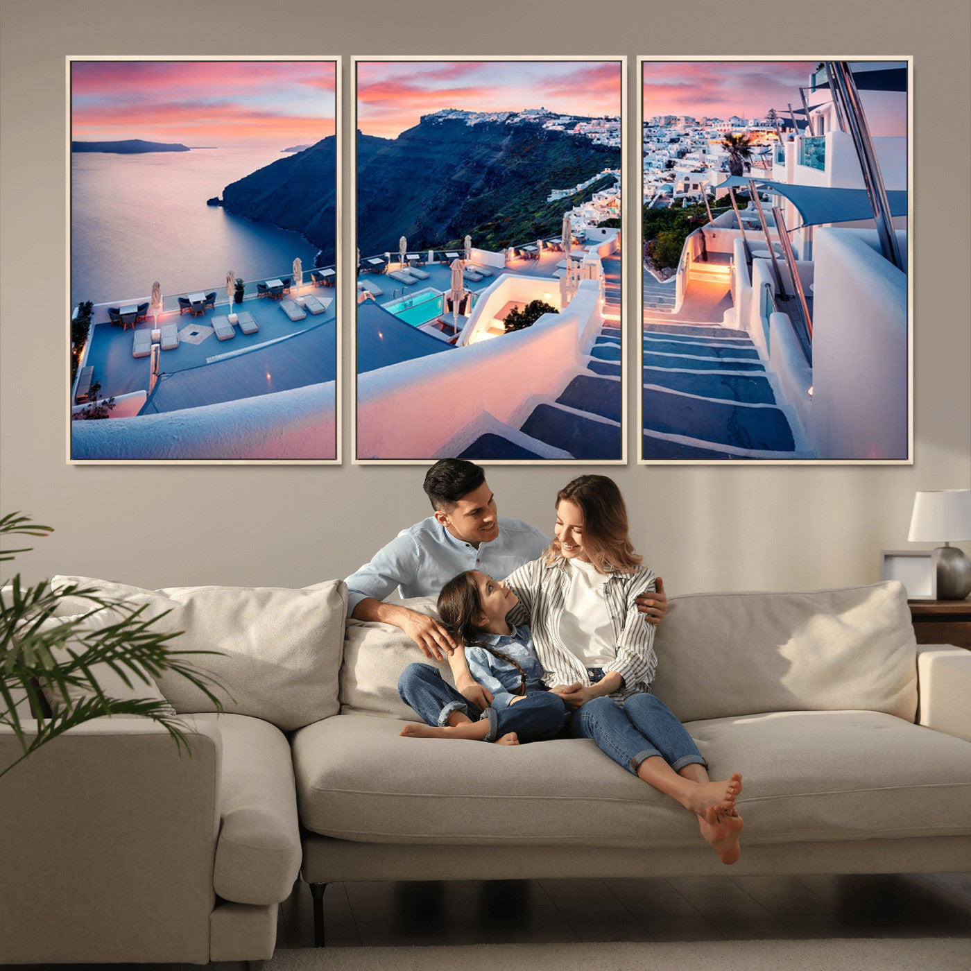 -Santorini Island Wall Art Canvas Print