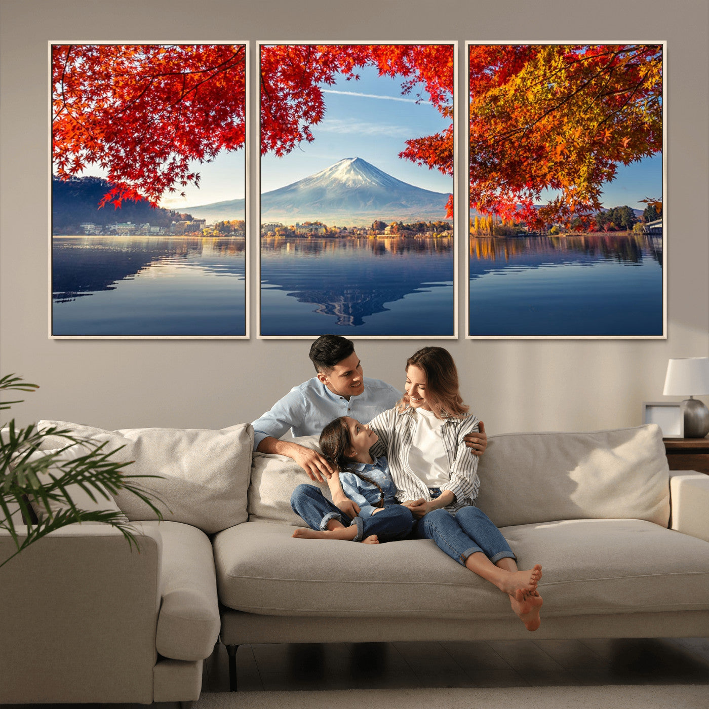 -Mount Fuji Canvas Wall Art Japan Autumn Mountain Canvas Print Wall Art