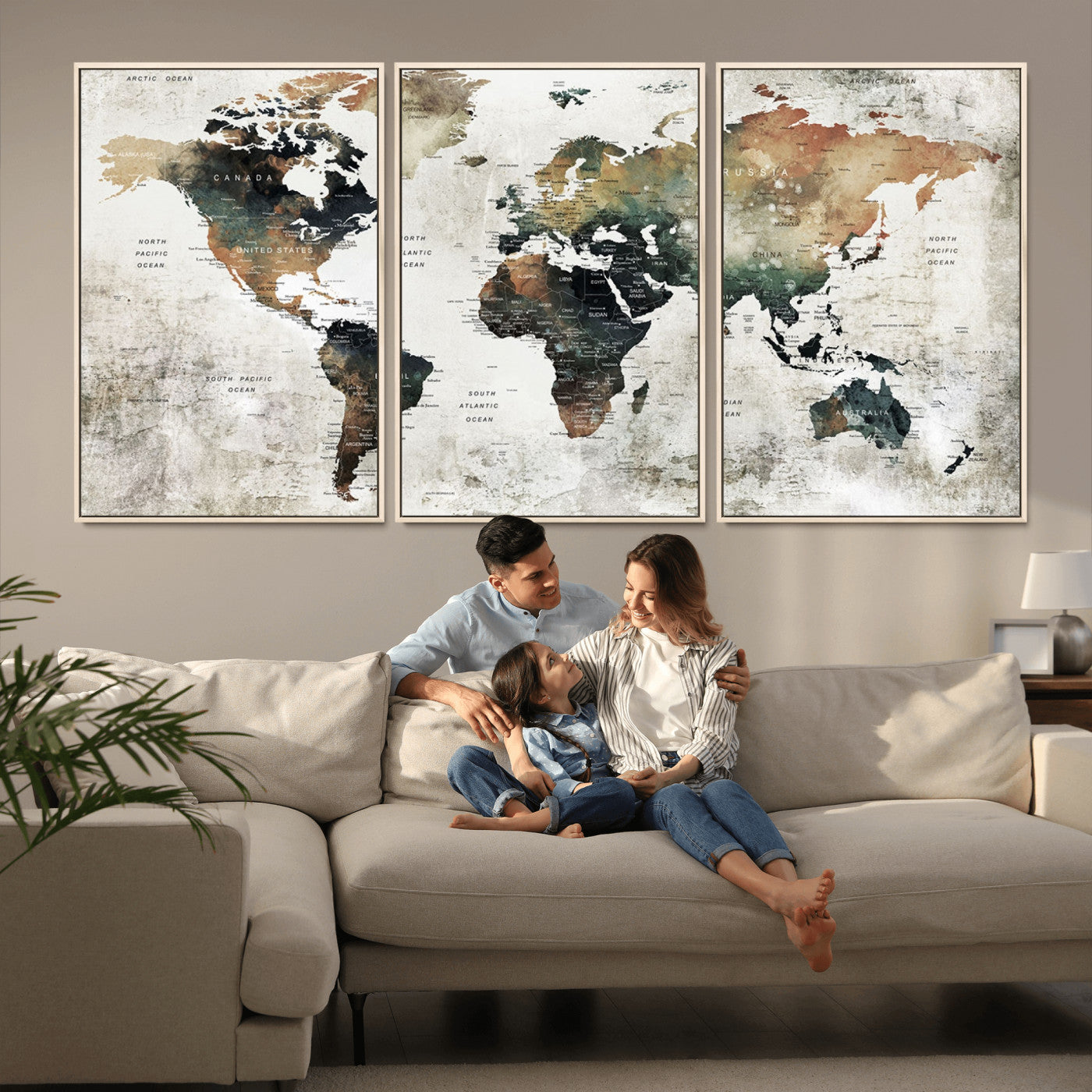 19444-MGV-CV-36X24-Push Pin World Map Canvas Print – Travel Tracker Wall Art for Couples, Perfect Anniversary Gift for Home or Office Decor