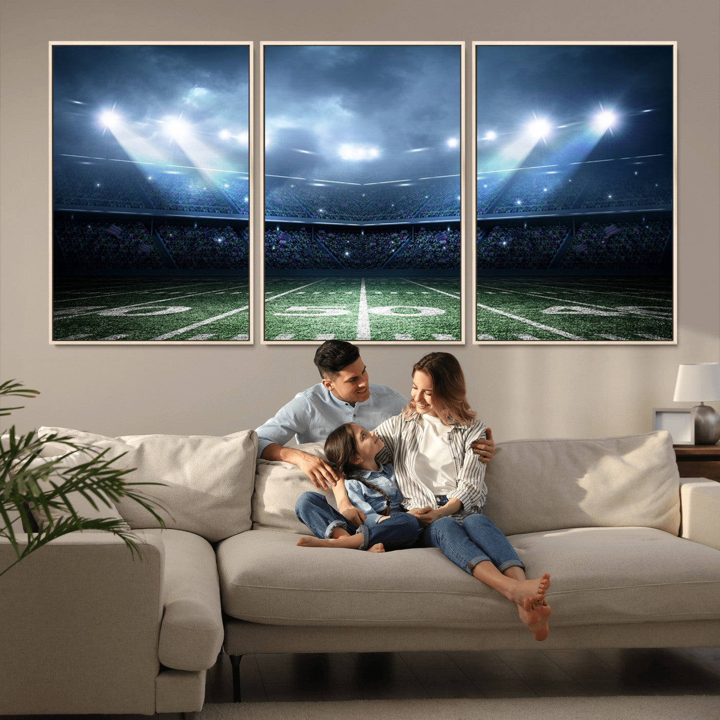 74741-MGV-CV-36X24-American Football Stadium Wall Art Canvas, American Football Stadium Canvas Print