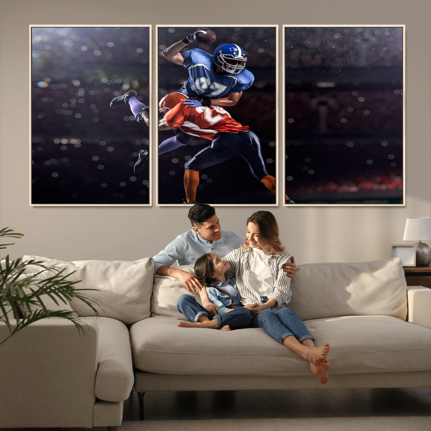 76491-MGV-CV-36X24-American Football Wall Art Canvas Print, Stadium Sport Wall Art Print