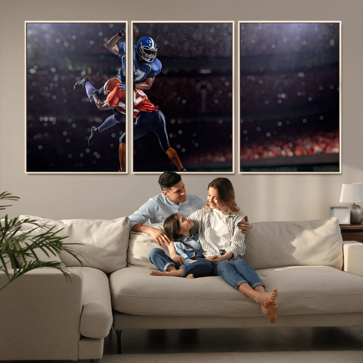 68009-MGV-CV-36X24-American Football Wall Art Canvas Print, Stadium Sport Wall Art Print