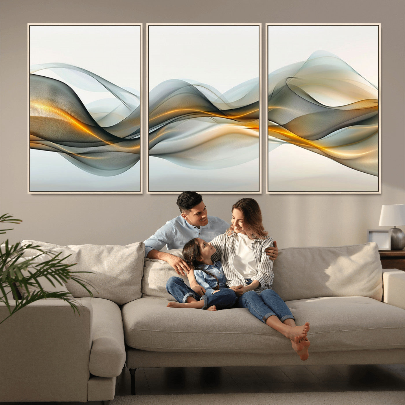 ES1001-MGV-CV-36X24-Abstract Wave Canvas Wall Art – Fluid Contemporary Elegance in Motion – Ready to Hang