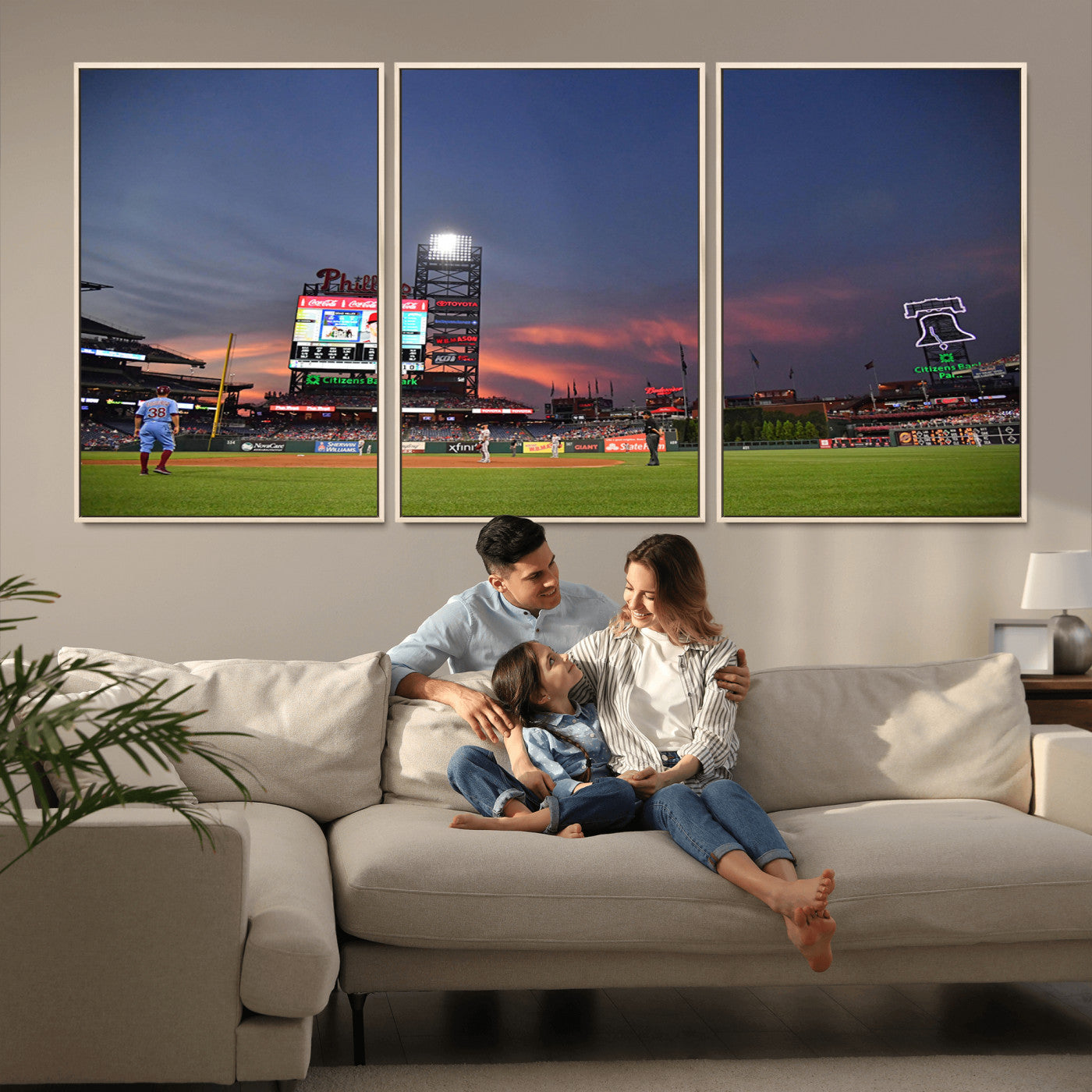 22594-MGV-CV-36X24-Philadelphia Phillies Baseball Print - Philadelphia Citizens Bank Park Stadium Wall Art, Phillies