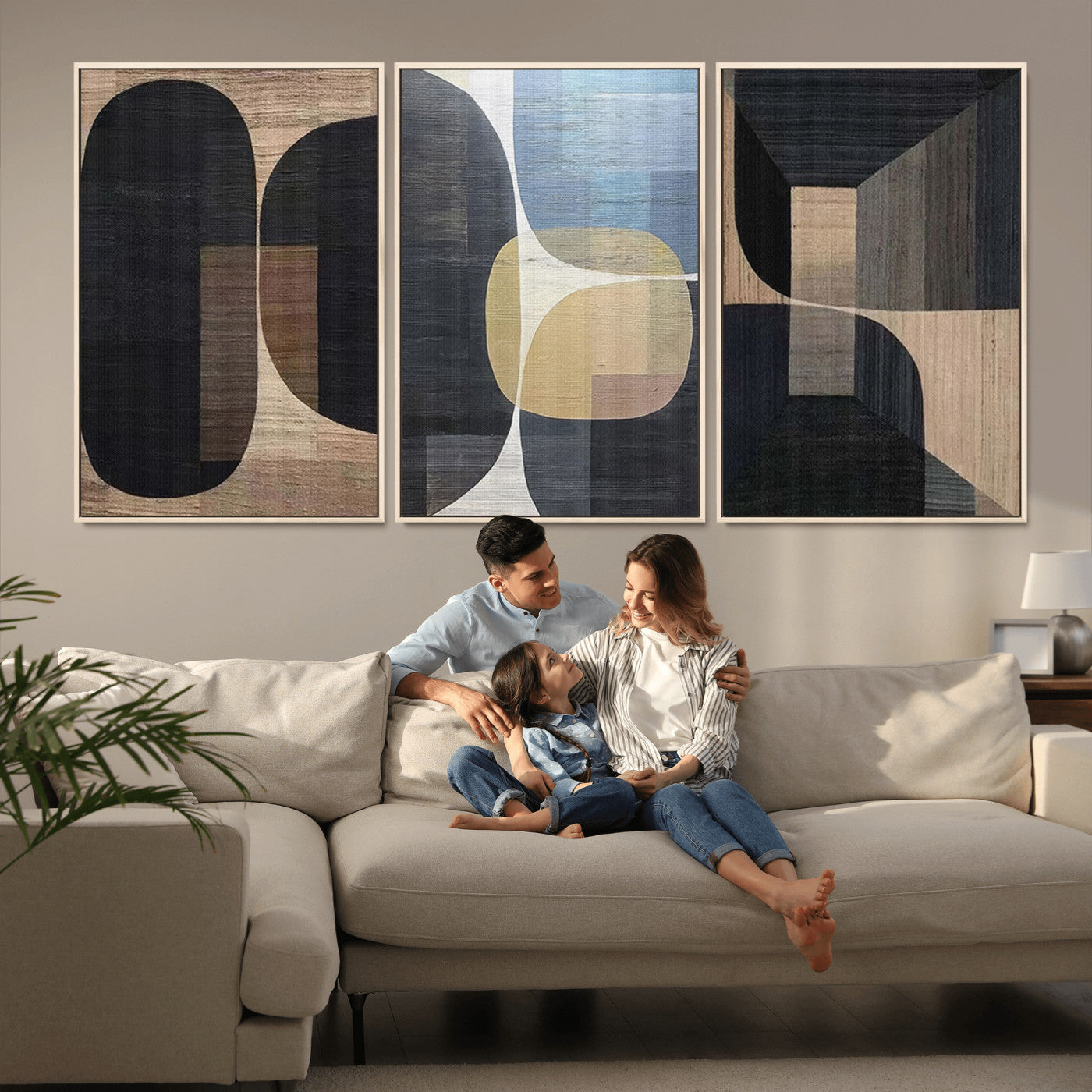 75252-MGV-CV-36X24-Minimalist Wabi Sabi Abstract Geometric Wall Art Canvas Print – Modern Minimalist Shapes – Ready to