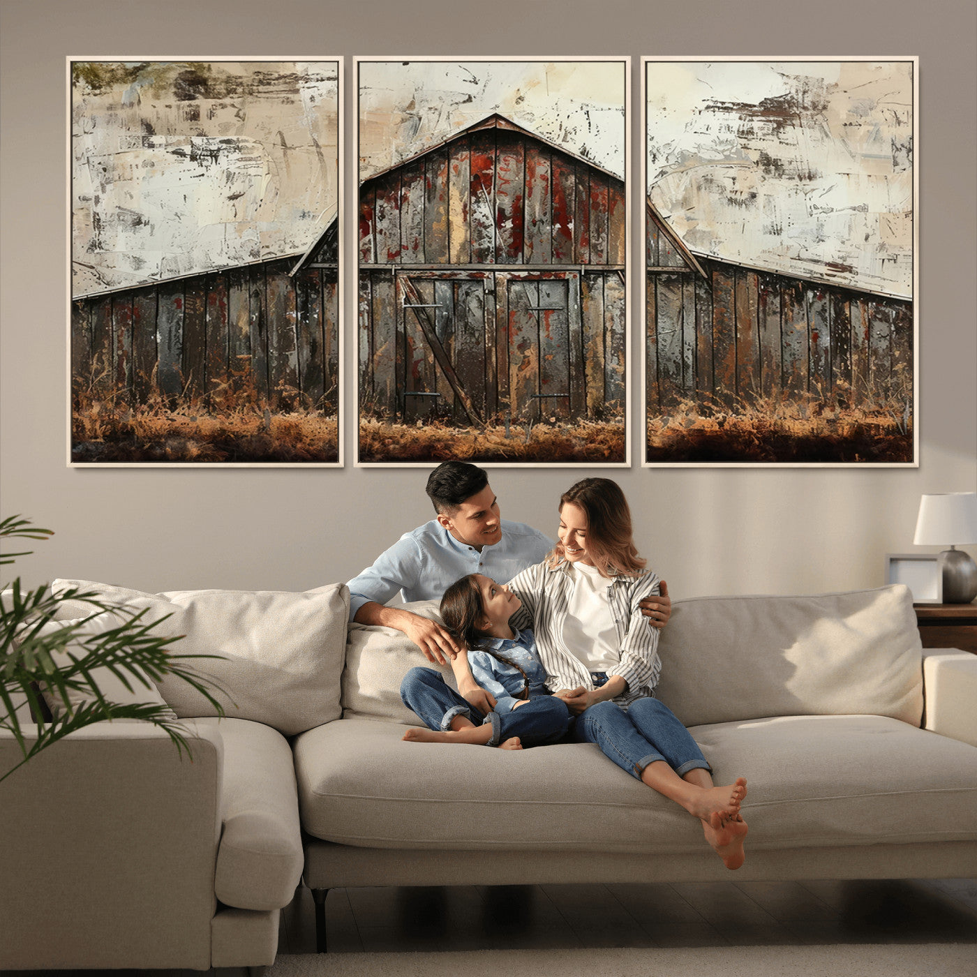 -Rustic Barn Wall Art | Farmhouse Wall Decor Canvas Print | Ready to Hang Barn Decor for Cabin or