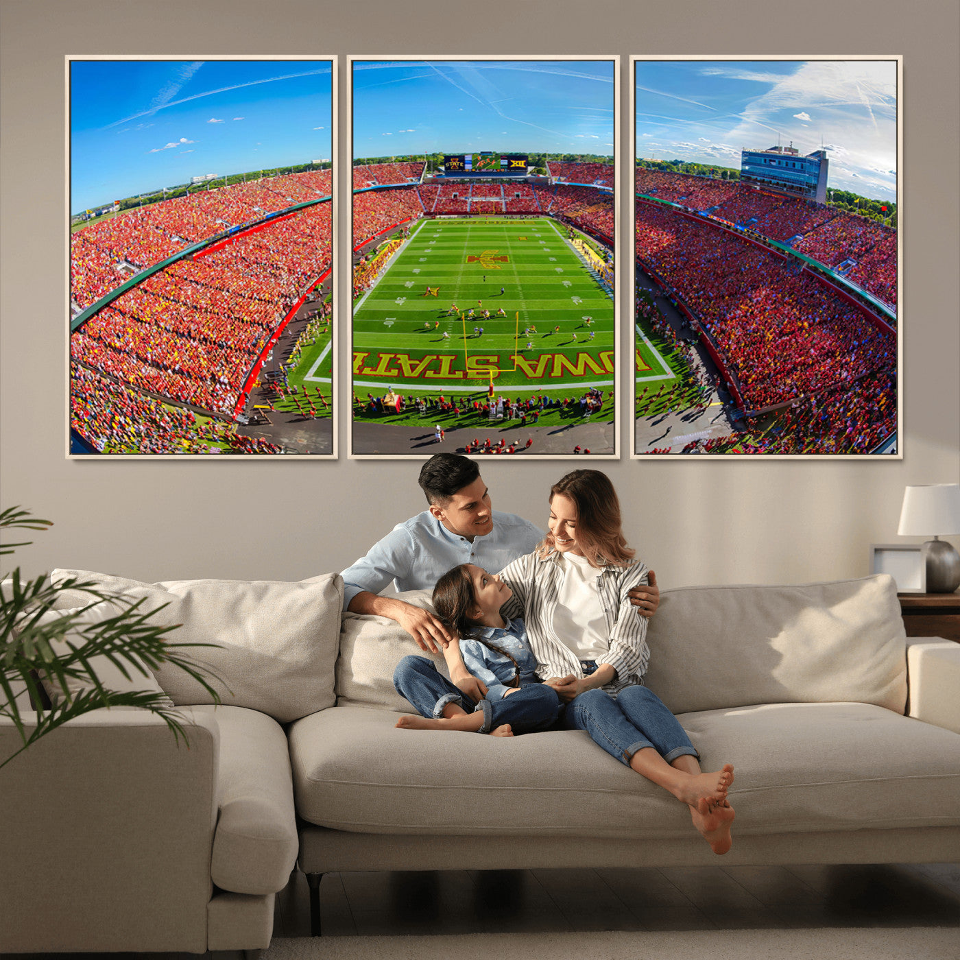 -Iowa State University Cyclones Football Team Print - Ames Jack Trice Stadium Art Canvas Print