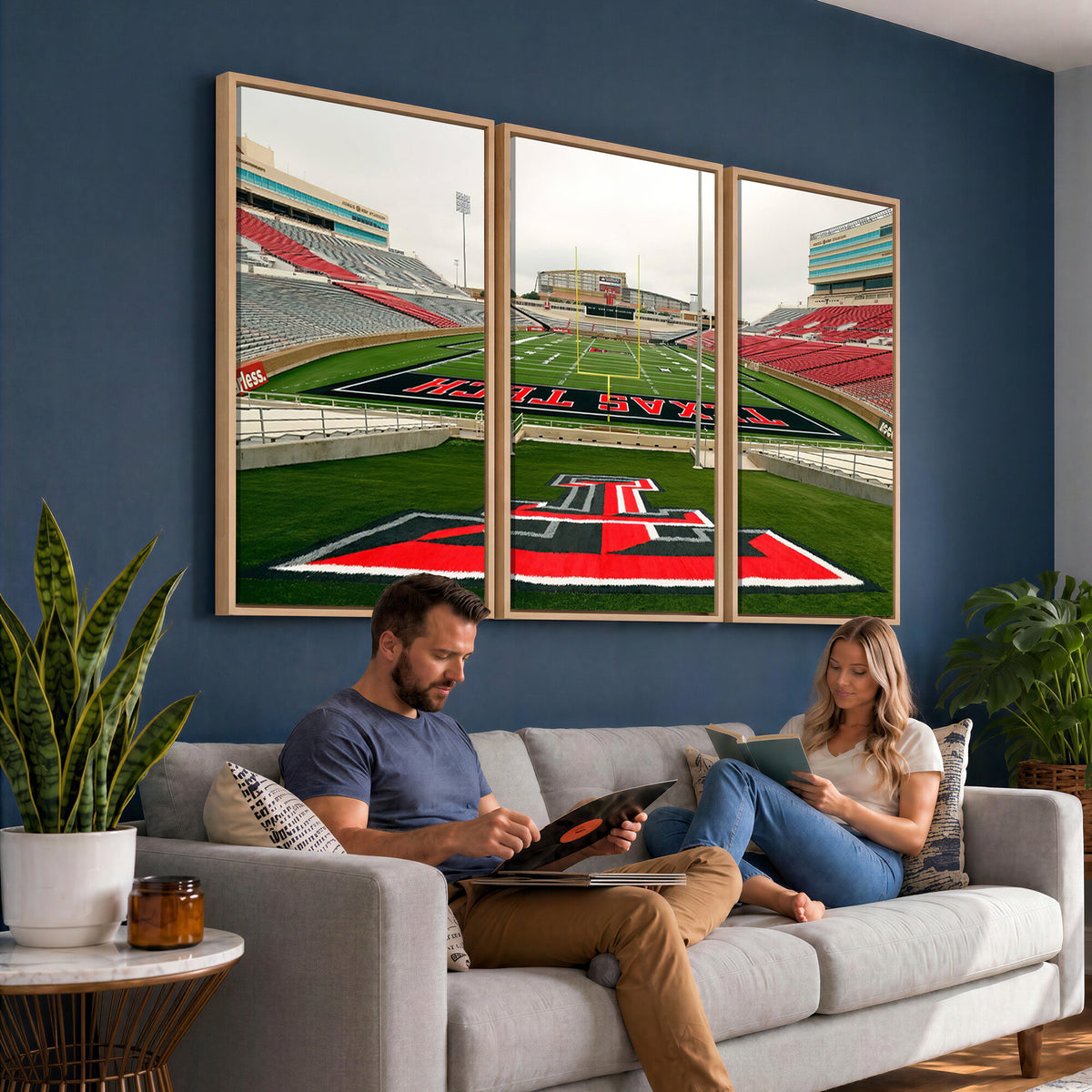 43169-PAN-FL-20X10 - Texas Tech Red Raiders Football Team Print - Lubbock Jones AT&T Stadium Wall Art Canvas Print