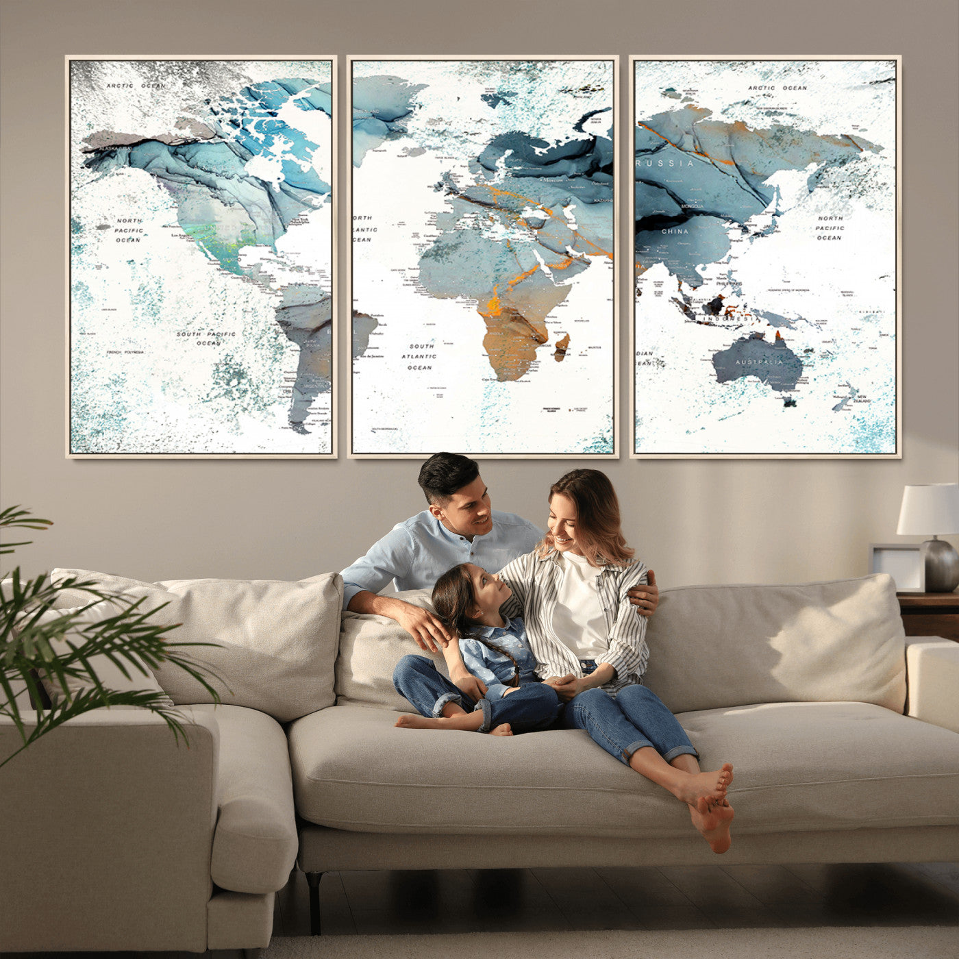 -Push Pin World Map Canvas Print – Travel Tracker Wall Art for Couples, Perfect Anniversary Gift for Home or Office Decor