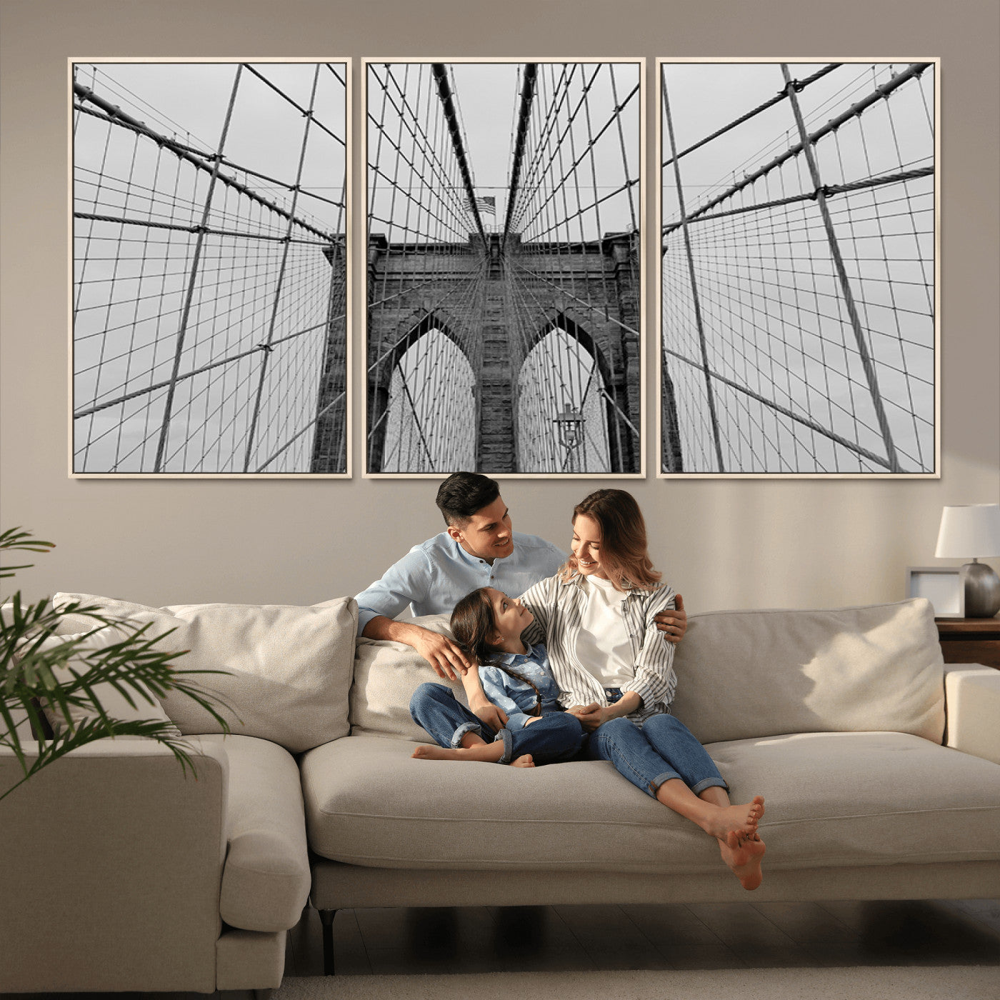 -Large Brooklyn Bridge Wall Art Canvas Print