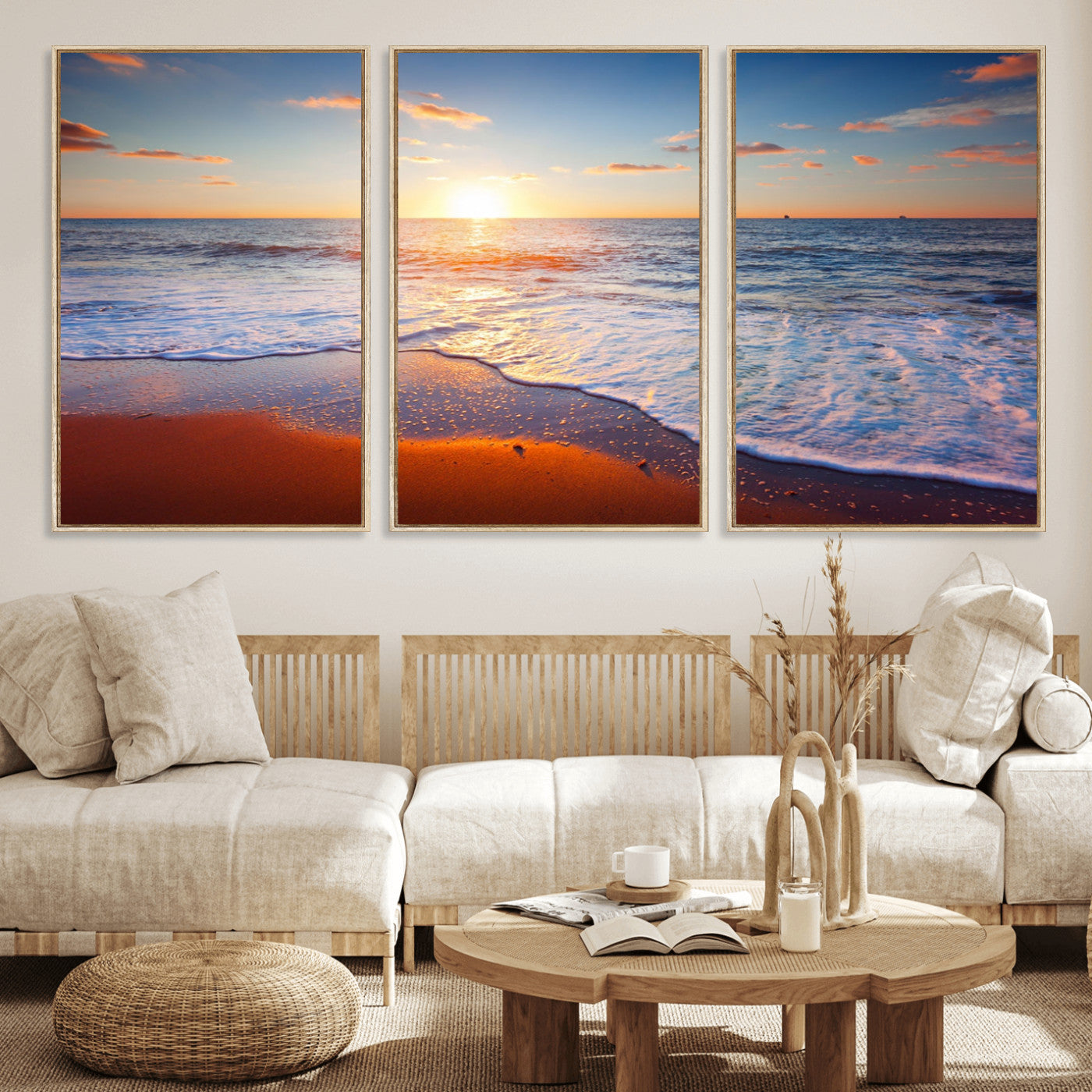 96736-MGV-CV-36X24-Ocean Beach Canvas Wall Art Beach Canvas, Coastal Sunset Tropical Island Beach Sunset Artwork Print